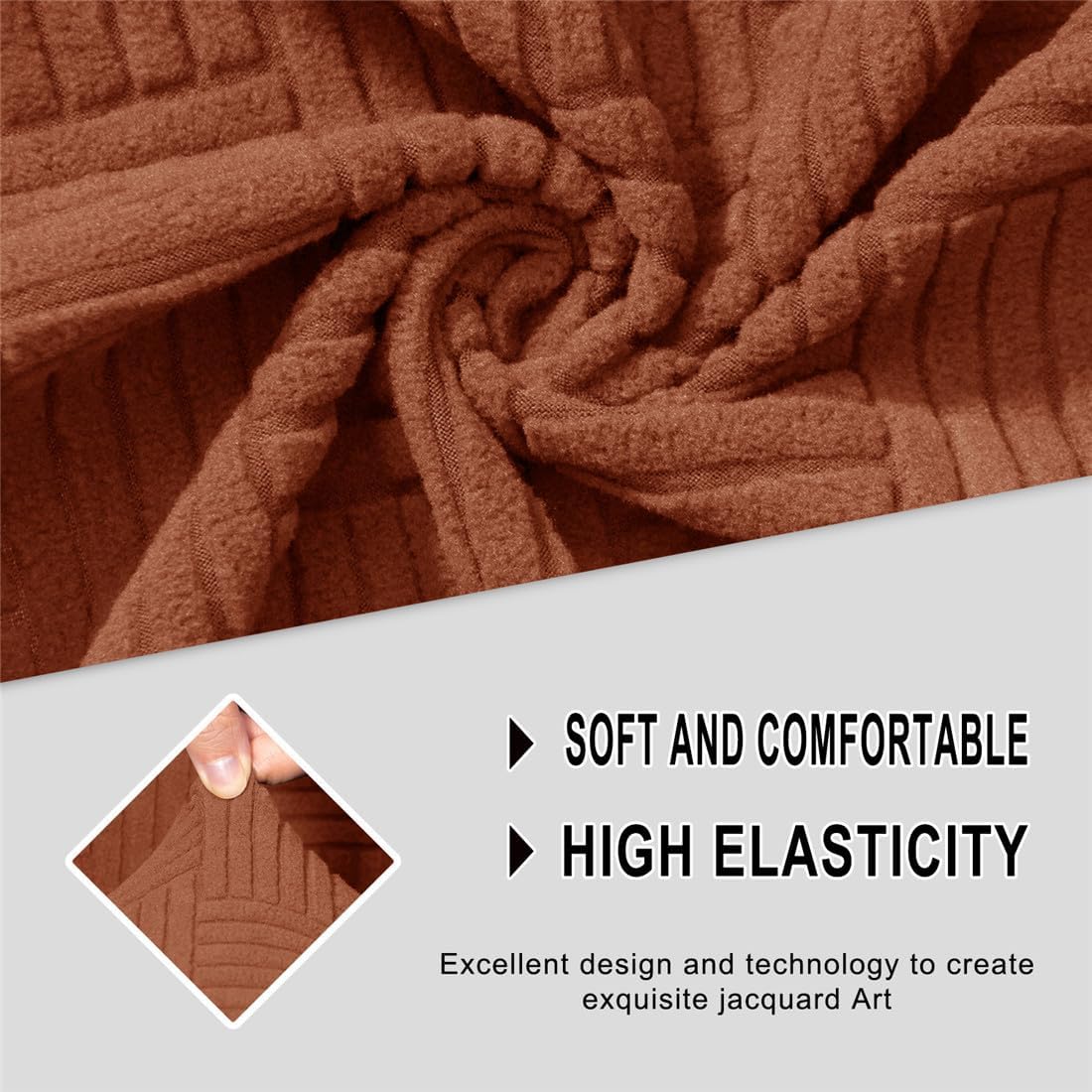 ストレッチスクエアオットマンカバー、家具プロテクター用伸縮スリップカバー、滑り止めフットレストスツールカバー 27インチ-オットマン