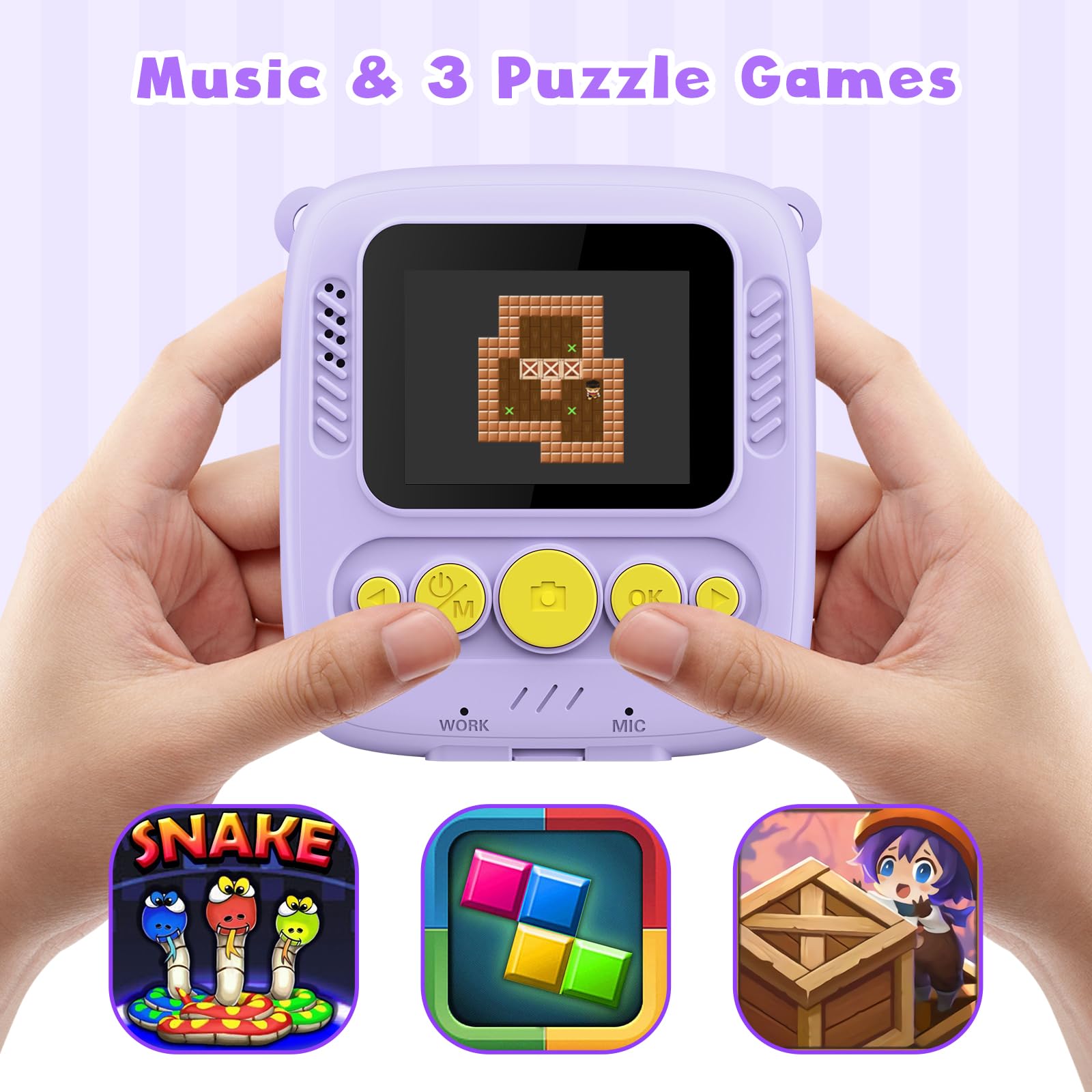 Gofunly Macchina Fotografica Bambini Istantanea, 1080P 2.0 Pollici Fotocamera Digitale Bambini con 32GB Scheda e Carta Fotografica, Regali di Natale Compleanno per 3 4 5 6 7 8 9 10 Ragazze Ragazzida