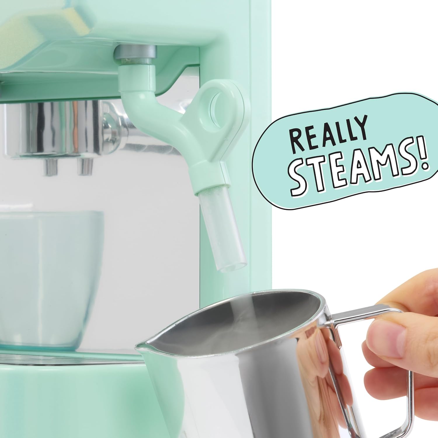 Little Tikes Sweet Spaces Espresso Machine – Sea Foam, Imaginative Play, Pretend Play Kitchen, Boys and Girls Ages 3+ Years