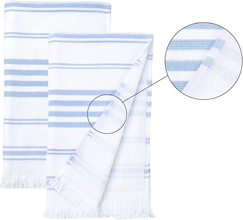 Miniatura 5 de Ample Decor Juego de 4 toallas de mano turcas para cocina, 100% algodón, 16 x 28 pulgadas, secado rápido, toalla para manos, cara, cabello, yoga,