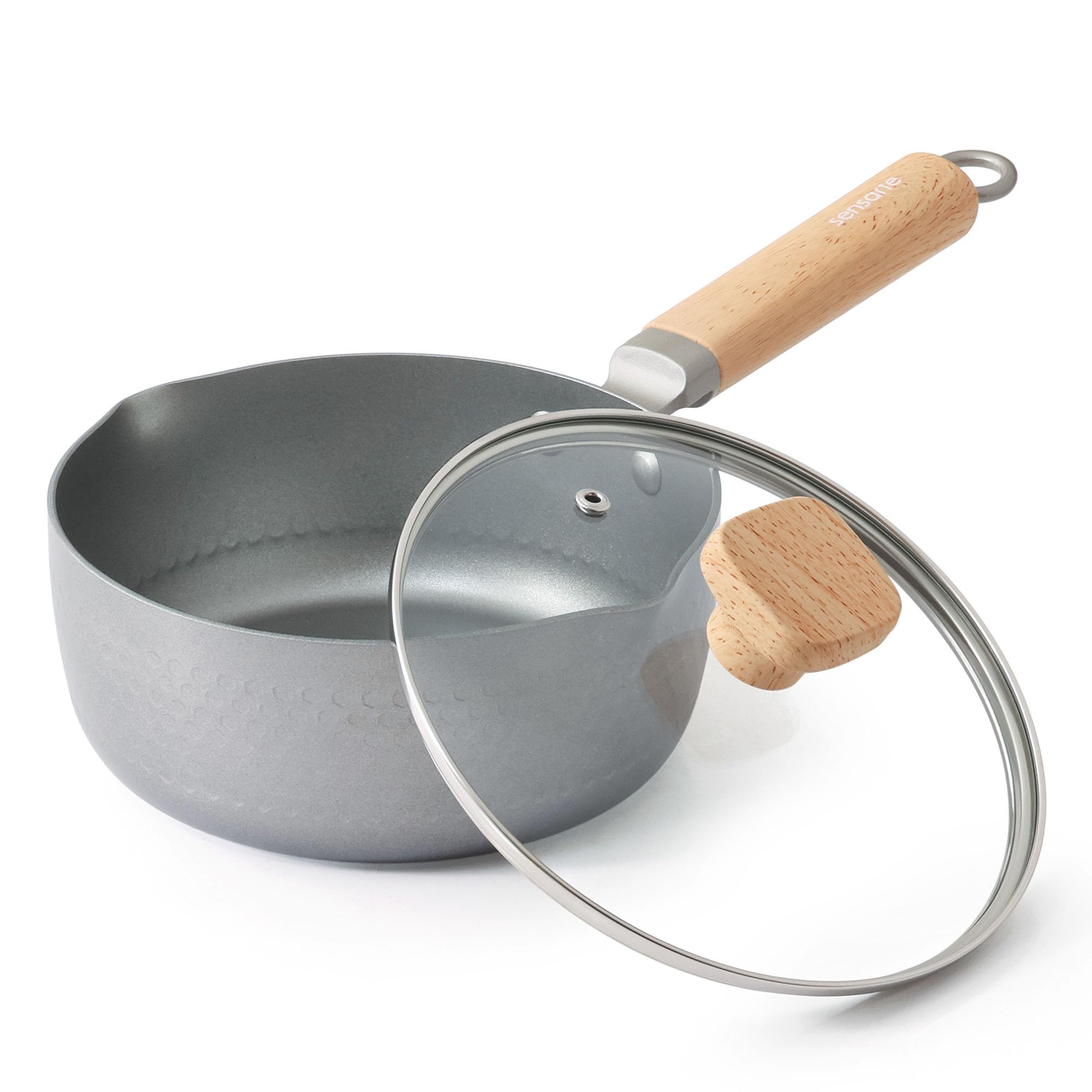 SENSARTE Snow Pan, 7.9 inches (20 cm), Nonstick Included, Single Handle, Flat Pot, Induction Compatible, Gas Compatible, Sauce Pan, Milk Pan, Multipot, Silver
