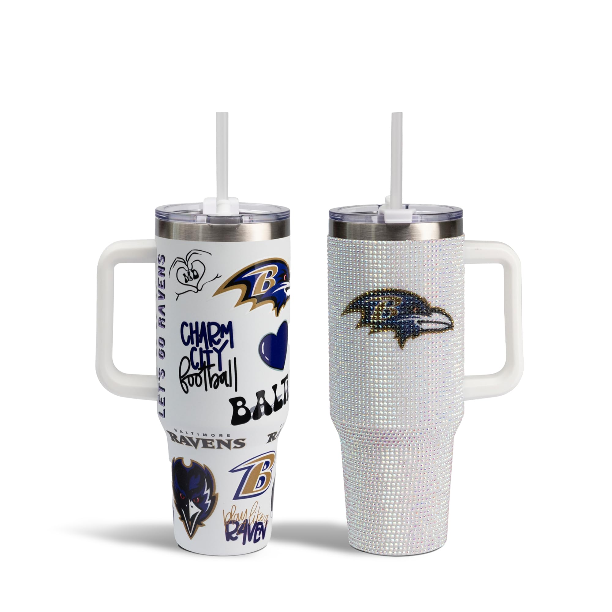 The Memory Company Officially Licensed 2-Pack Game Day Tumblers Team Spirit/Bling, Baltimore Ravens