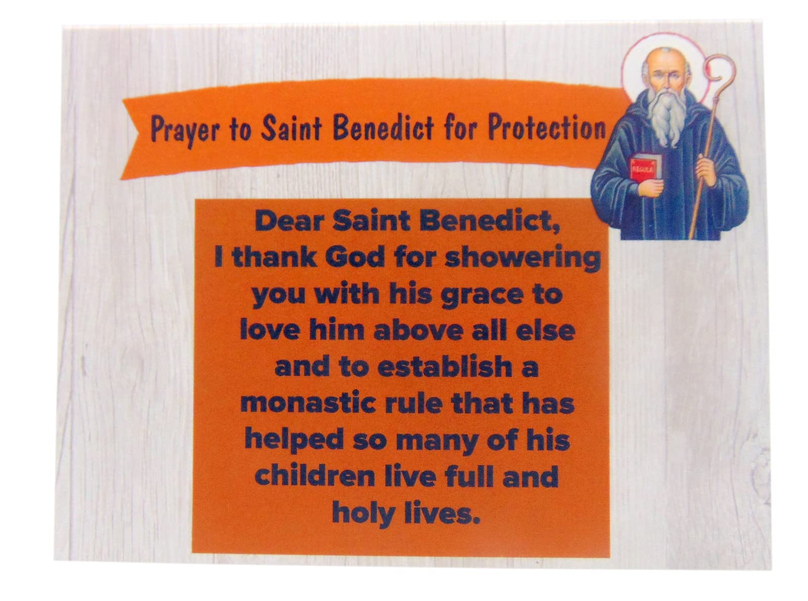 Westmon WorksWestmon Works St Benedict Card large 8 Inch Protect Us from Evil Catholic Saint Prayer Message Envelope Included