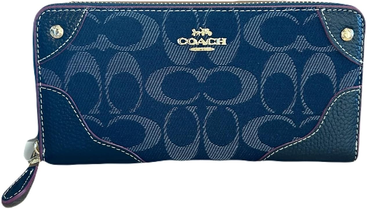 新品 COACH コーチ 長財布 デニム F53769 COACH（コーチ）長財布 F53769 ラウンドファスナー シグネチャー