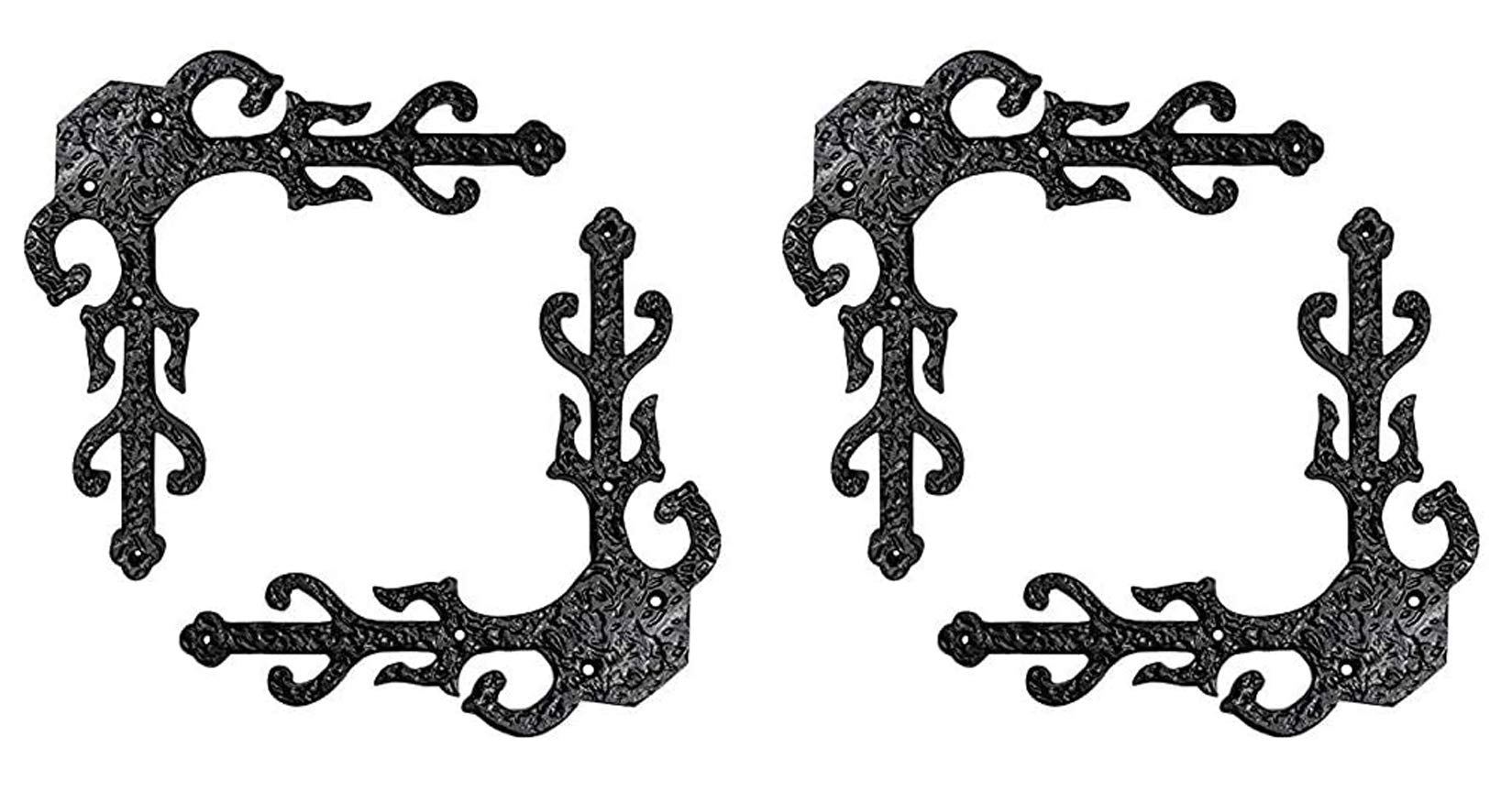 Adonai Hardware Gozan Decorative Antique Iron Dummy Corner Door Strap/L-Bracket (Supplied as 2 Pieces per Pack) - Black Powder Coated — Amazon image 9