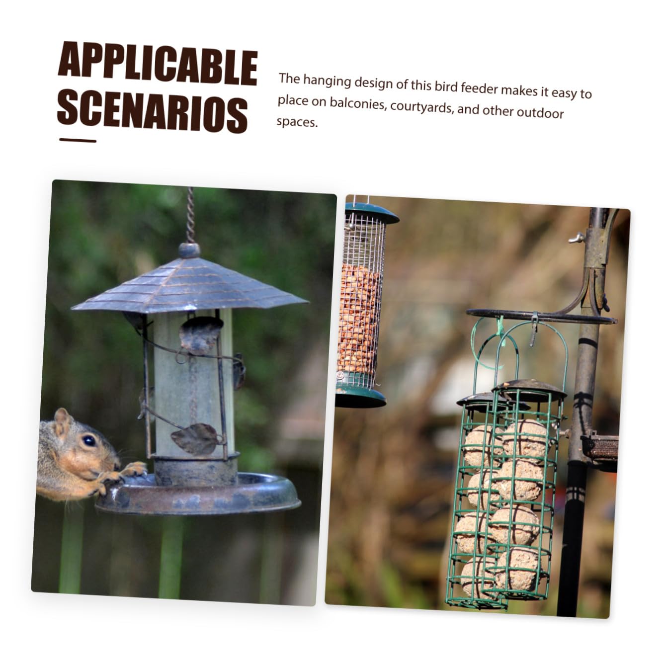 Happyyami 2stücke Hängender Vogelfutterspender Für Balkon Und Garten Wasserdichter Halautomatischer Futterhalter Für Wildvögel Zur Dekorativen Gestaltung Ihres Außenbereichs
