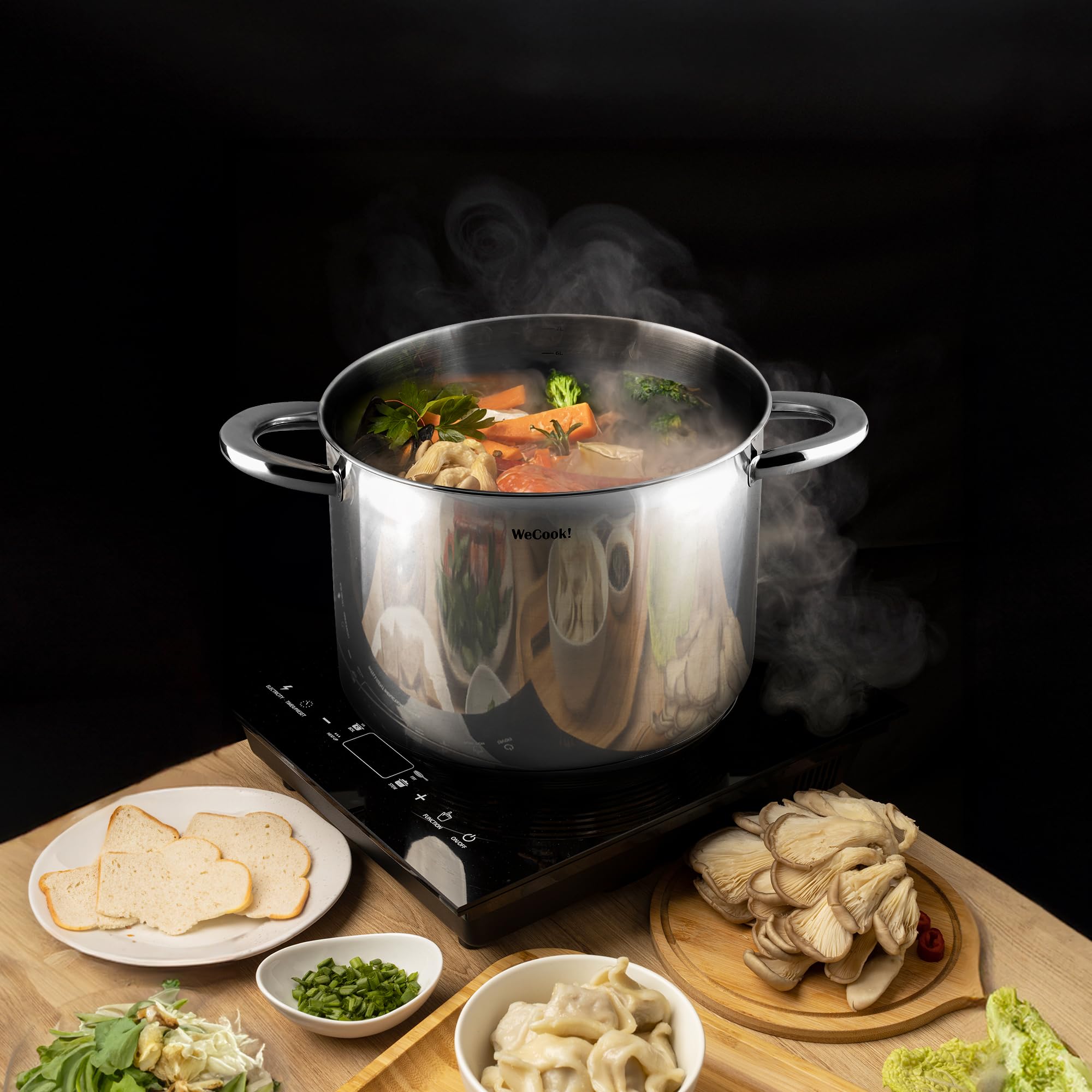 Garnek z pokrywką ze stali nierdzewnej 24 cm. WECOOK! PRO