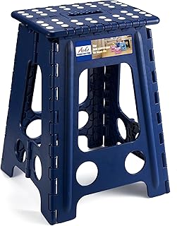 ACKO Folding Step Stool 17.5 Inch Stool 400 LB Weight Capacity Plastic Foldable Step Stools for Adults and Kids Folding St...