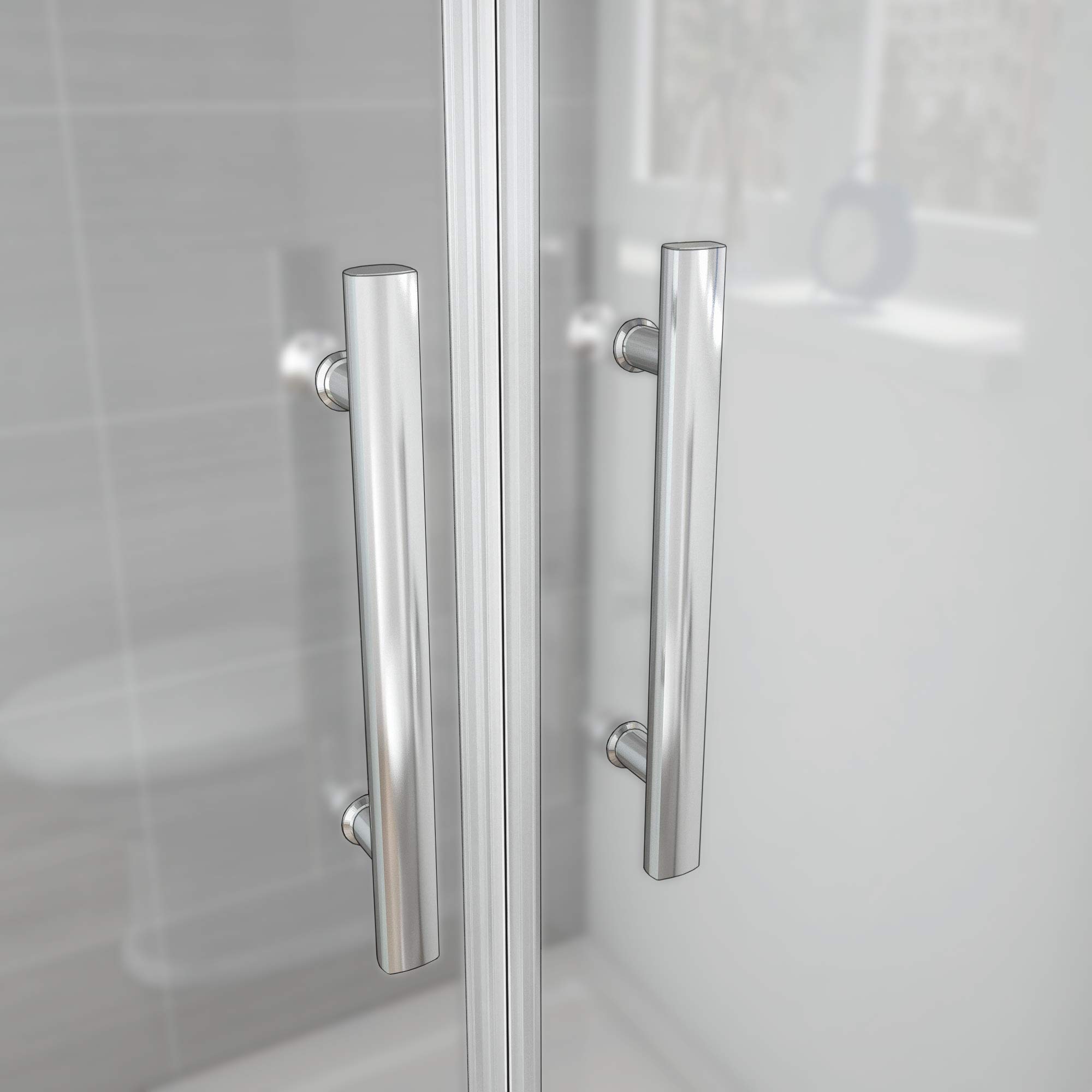 Box Doccia per Nicchia 75x185cm Porte Doppia a Battente Saloon in Vetro 6 mm Temperato Smerigliato Opaco Anticalcare Cromo Lucido