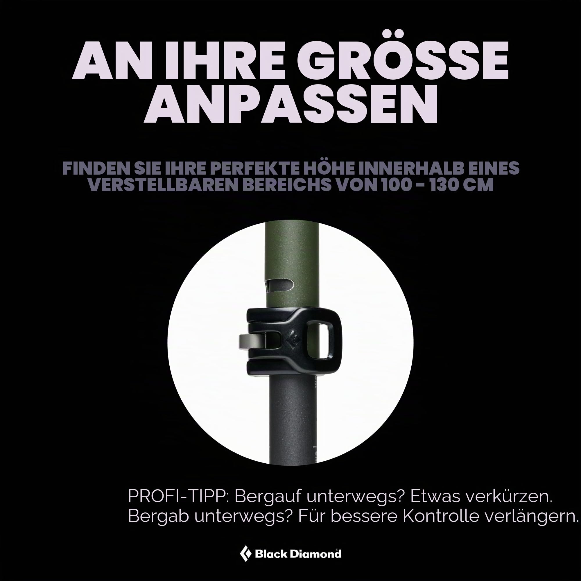 Black Diamond ALPINE CARBON CORK POLES, Ultra-Leichte Trekkingstöcke, Wanderstöcke mit Kork-Griff, verstellbar