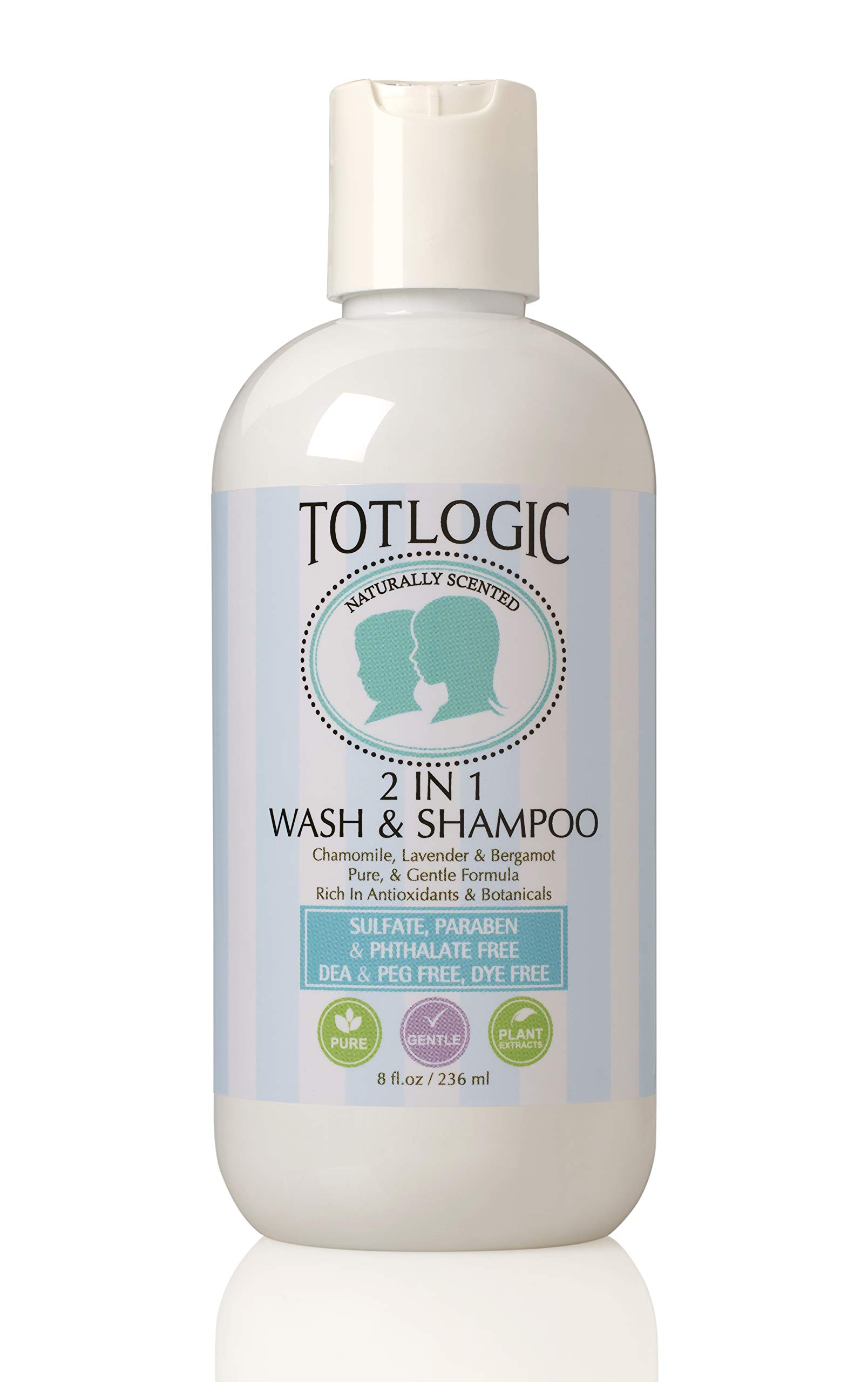 TotLogic Sulfate Free 2 in 1 Body Wash & Shampoo - 8 oz 8 Ounces TL- 2in1-O.