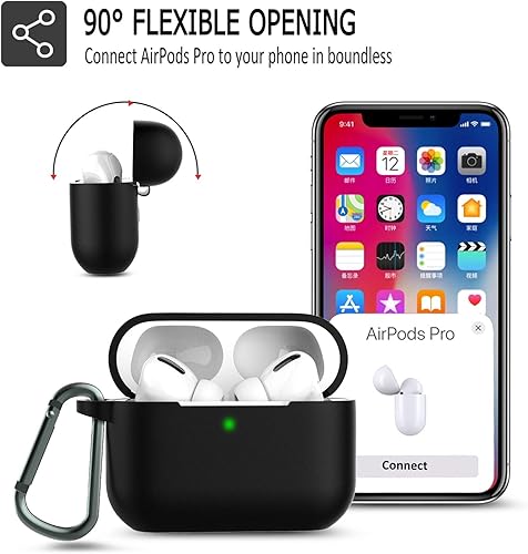 Miniatura 4 de Coffea - Funda para AirPods Pro con llavero, funda protectora de silicona para AirPods 3, funda de carga para AirPods Pro (LED frontal visible)