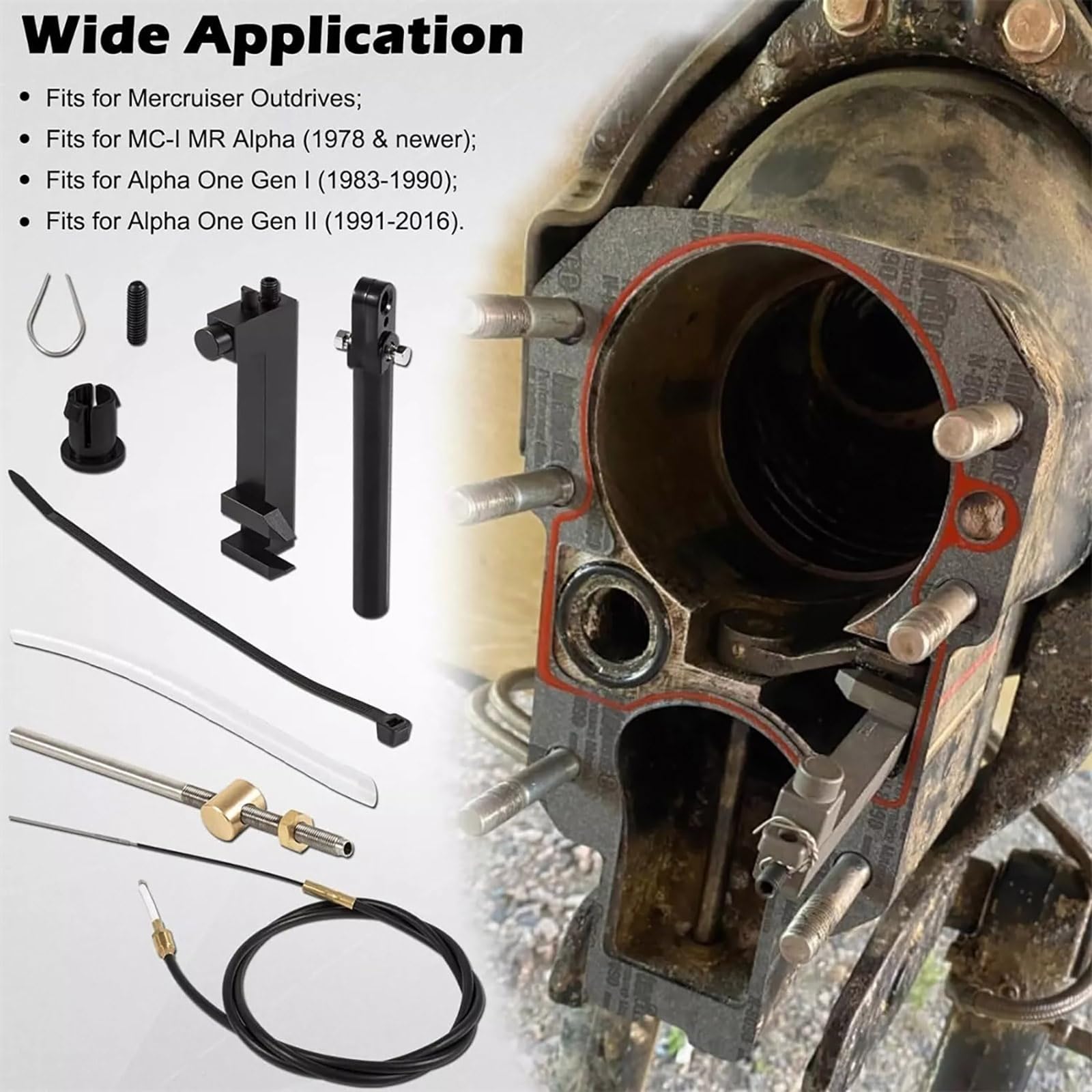 Lower Shift Cable Kit Replacement for Mercruiser Alpha Gen One
