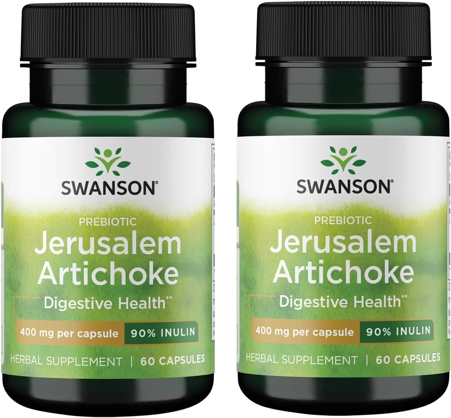 Swanson Prebiotic Jerusalem Artichoke, 90% Inulin, 400 mg, 60 Caps, 2 Pack 60 Count (Pack of 2)