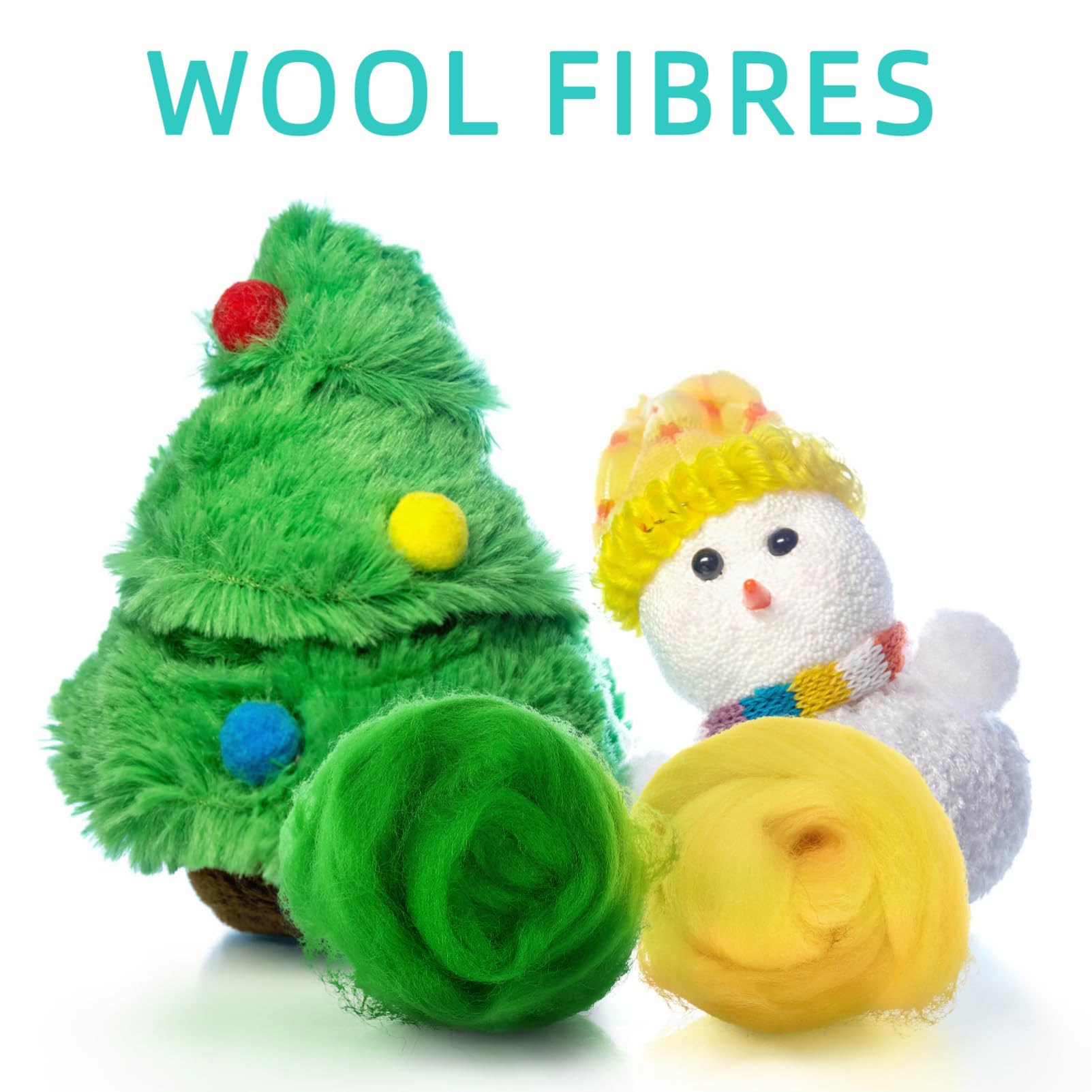 ARTIBETTER DIY Felting Kit Needle Felting Wool Roving 8 Rich Colors for Craft Making