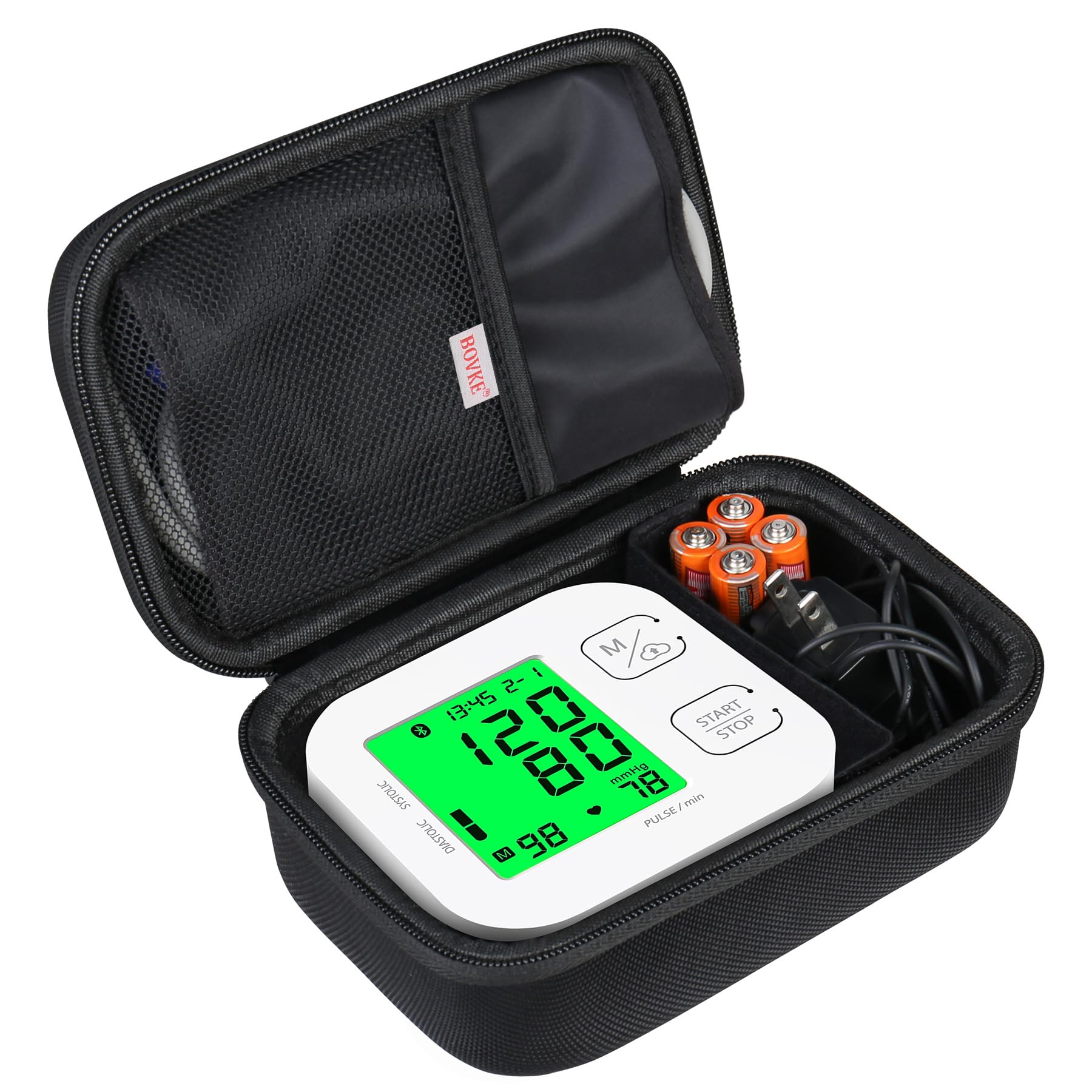 BOVKE Carrying Case for iHealth Track Smart Upper Arm Blood Pressure Monitor, iHealth Bluetooth Blood Pressure Machine Case, Black-picture-28