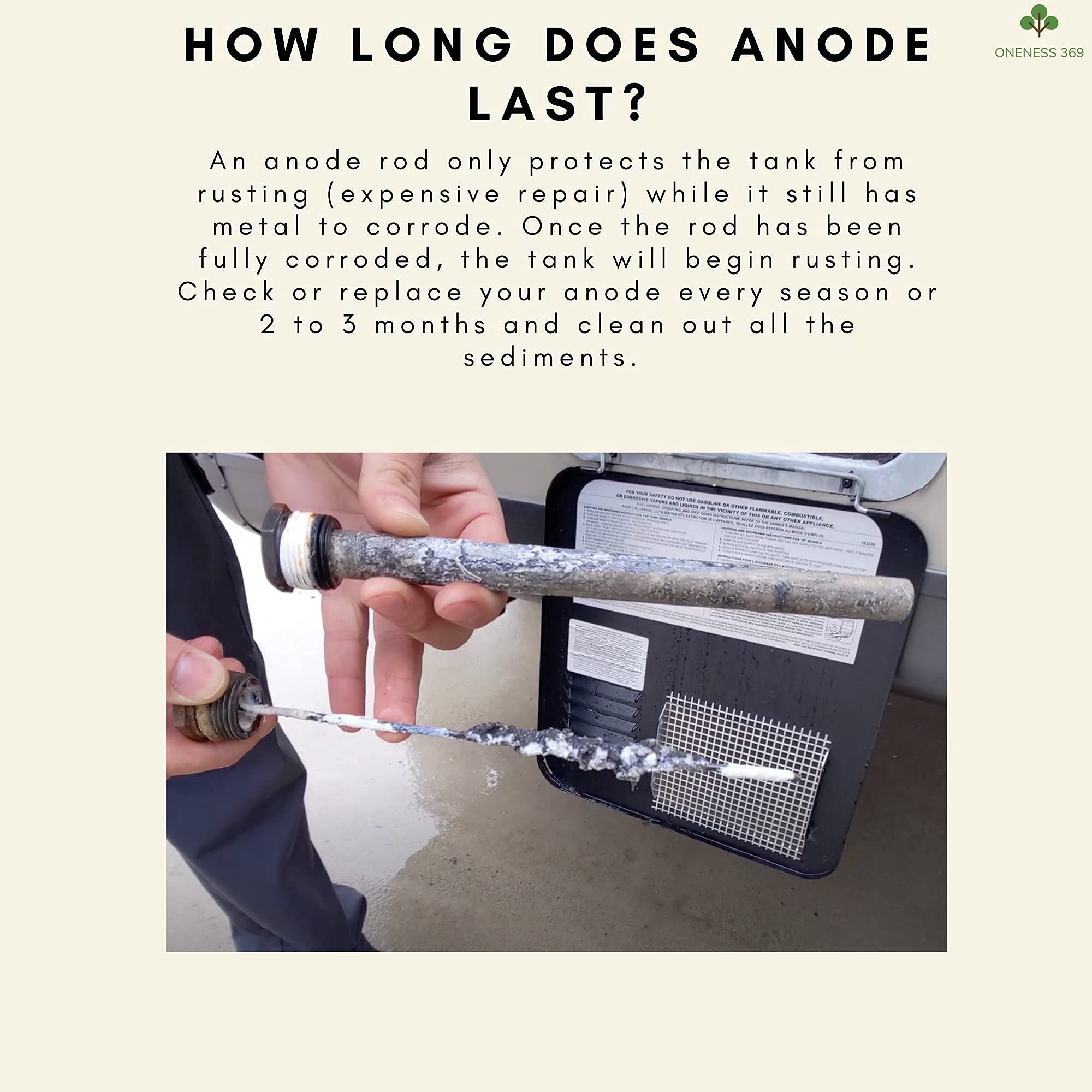 ONENESS 369 (2 Pack) Anode Rod for RV Water Heater Suburban Dometic