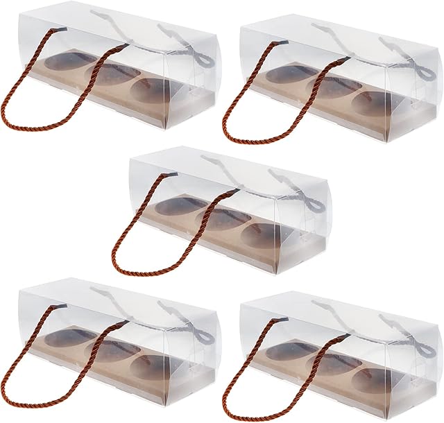 Cabilock 10pcs Cupcake Boxes Cupcake Containers Hold 3 Standard Cupcakes Food Grade Cupcake Holders for Cookies Muffins and Pastries (Khaki)