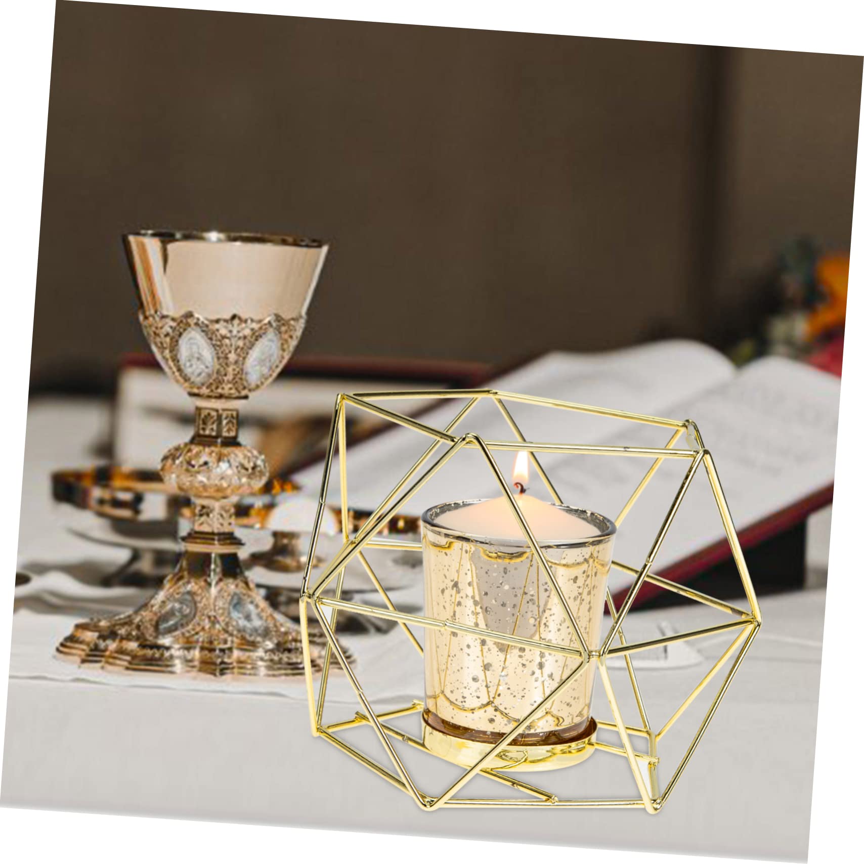 Cabilock Candle Cup Table Candlestick Retro Decor Housewarming Votive Candle Stand Wedding Table Decorations Wedding Decorations Ornament Candle Holder Wrought Iron Desktop Succulent Plants