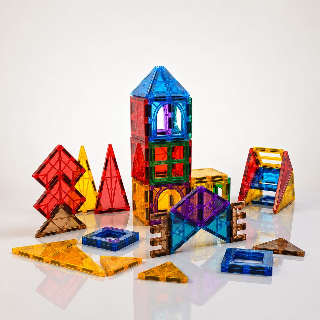 Magnetic Tiles 48 PCS Building Blocks for Kids 3+ Years | Magnetic Blocks Construction Toy | STEM Educational Learning Toys | Creative Magnet Tile Set for Boys & Girls | Birthday Gift-image-38