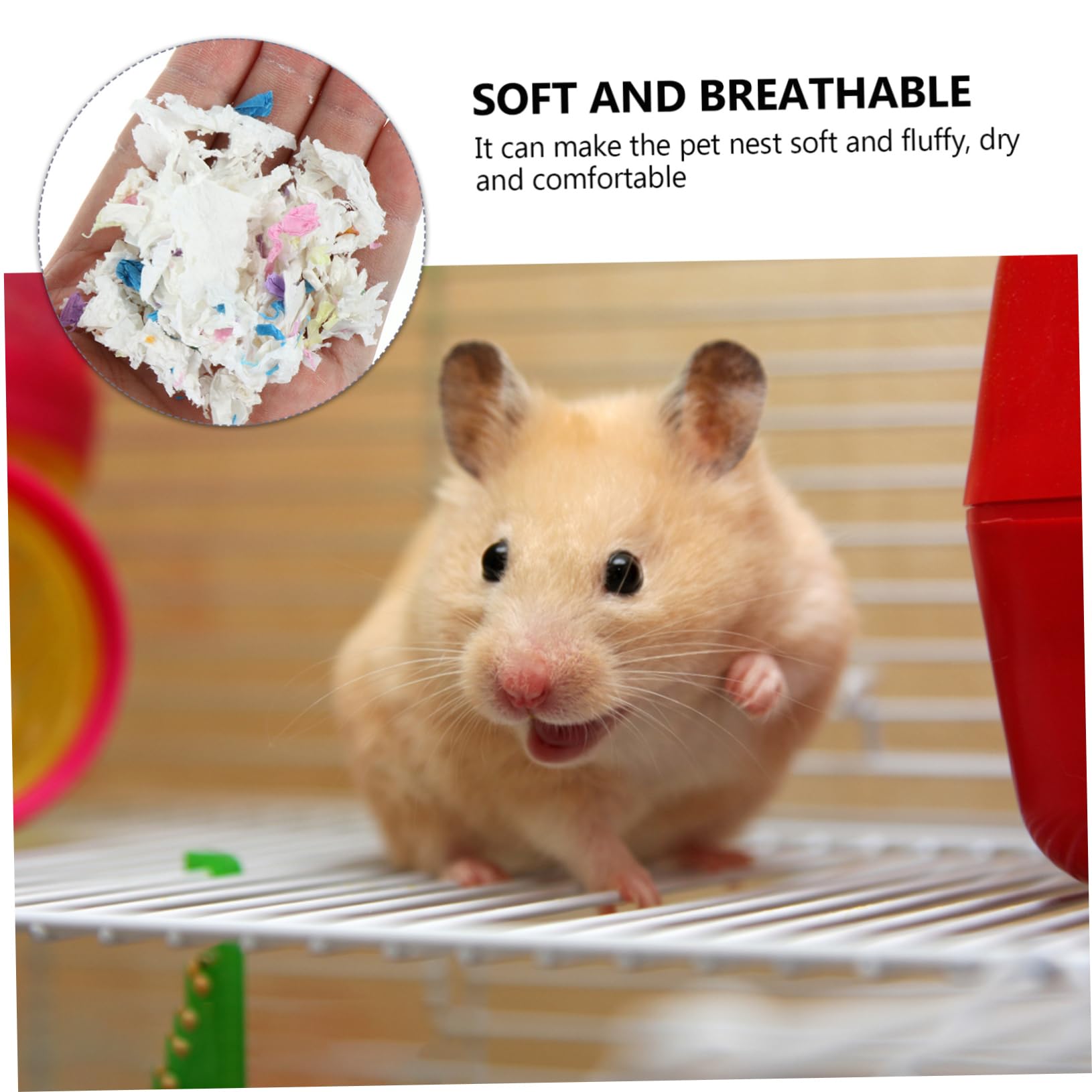 Lettiera in Carta per Criceti, Gabbia per Piccoli Animali, Super Assorbente, Confortevole, 1 Sacchetto da 450g per Gabbia Domestica
