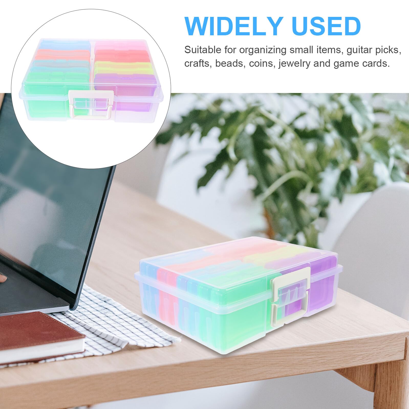 Scatola Porta Foto in Plastica con Coperchio Ermetico Organizer Multiscomparto per Piccoli Oggetti Adatta Gioielli Componenti Elettronici e Accessori Artigianali Portatile e