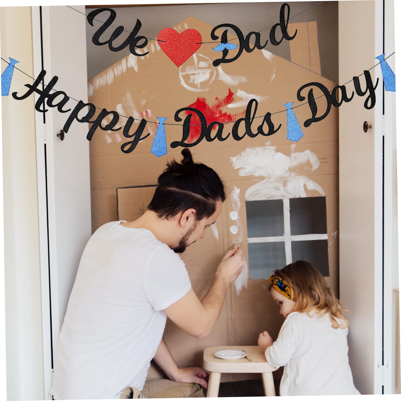 PRETYZOOM 5juegos Banderín De Decoración Día Del Adornos De Cumpleaños Para Papá Fiesta Frases y Efecto Decorativo Para Celebraciones y Fotografía