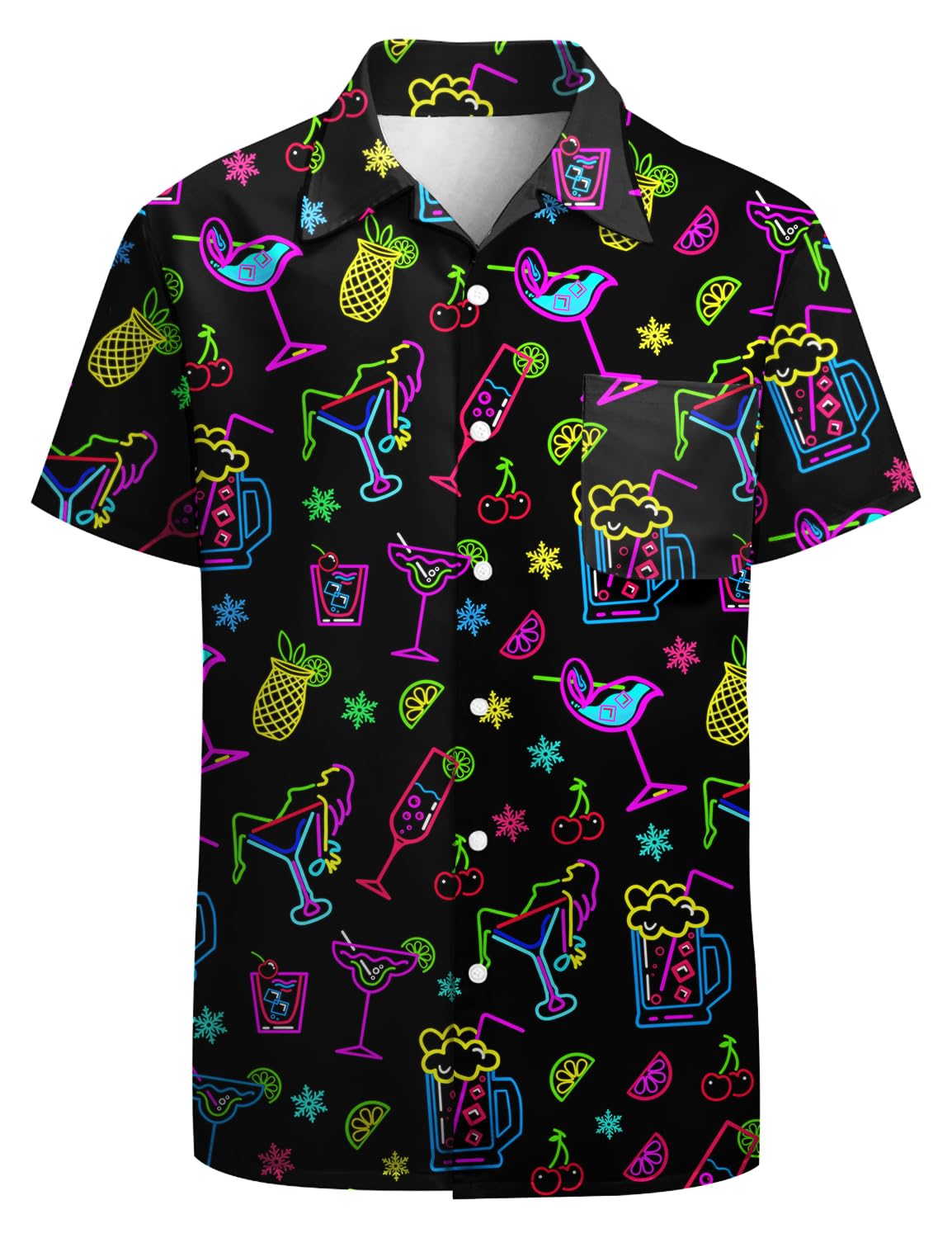 GADZILLE Hawaiian Shirt for Men Casual Button Down Shirt Short Sleeve Aloha Beach Shirt Party Shirt