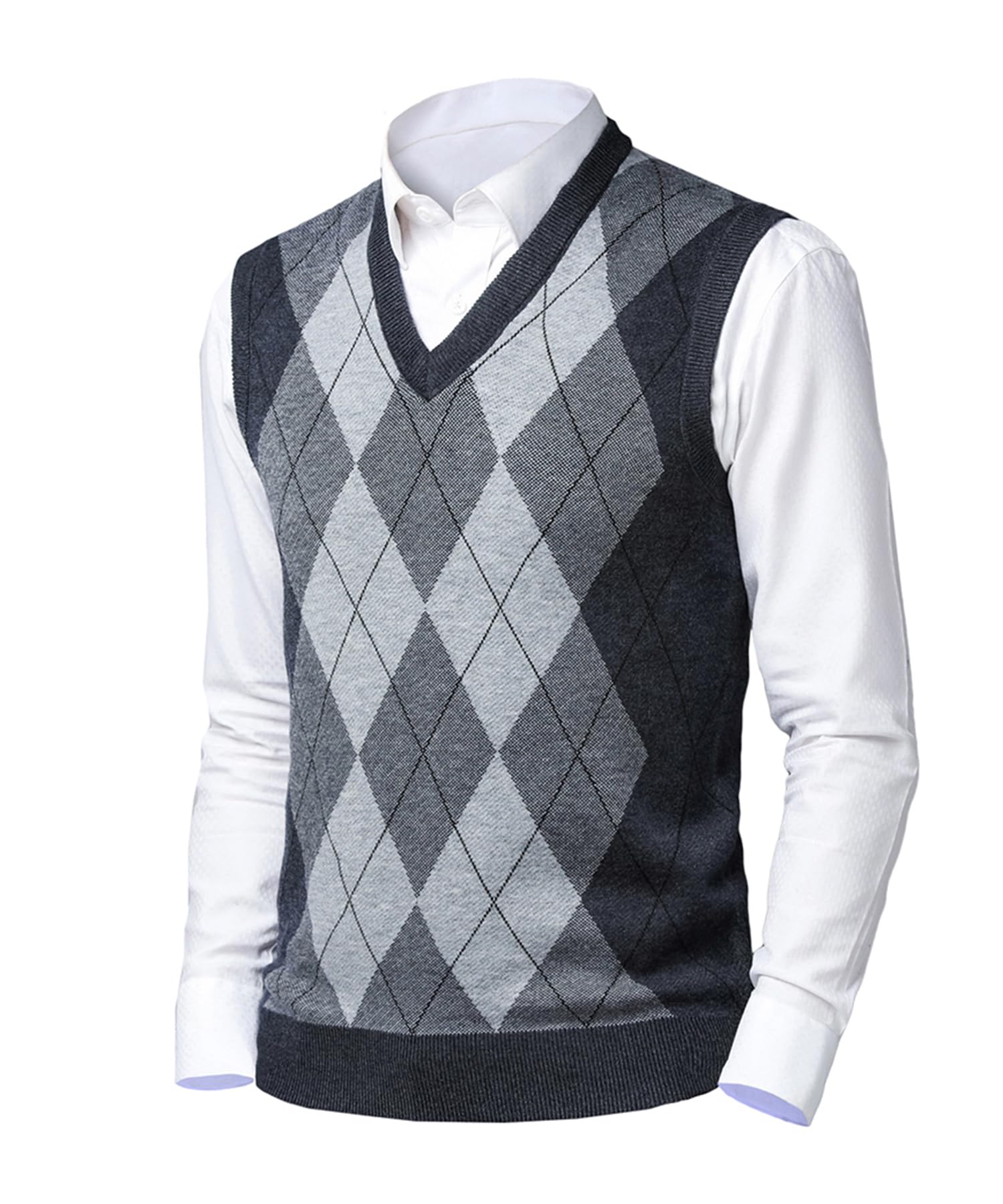 Suéter Chaleco para Hombre Jersey sin Mangas con Cuello en V Lana Cómodo Cárdigan De Punto Otoño Invierno Hidalgo Prendas de Punto Esencial Jersey Chaqueta Pullover