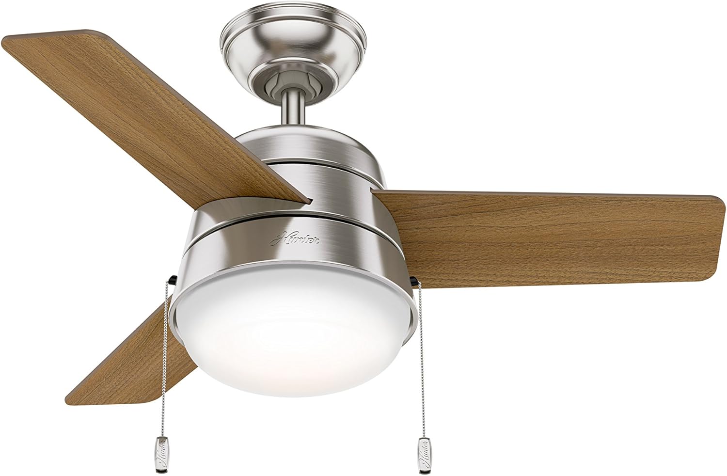 Hunter Fan 36 inch Ceiling Fan in Brushed Nickel with LED Light Kit (Renewed)