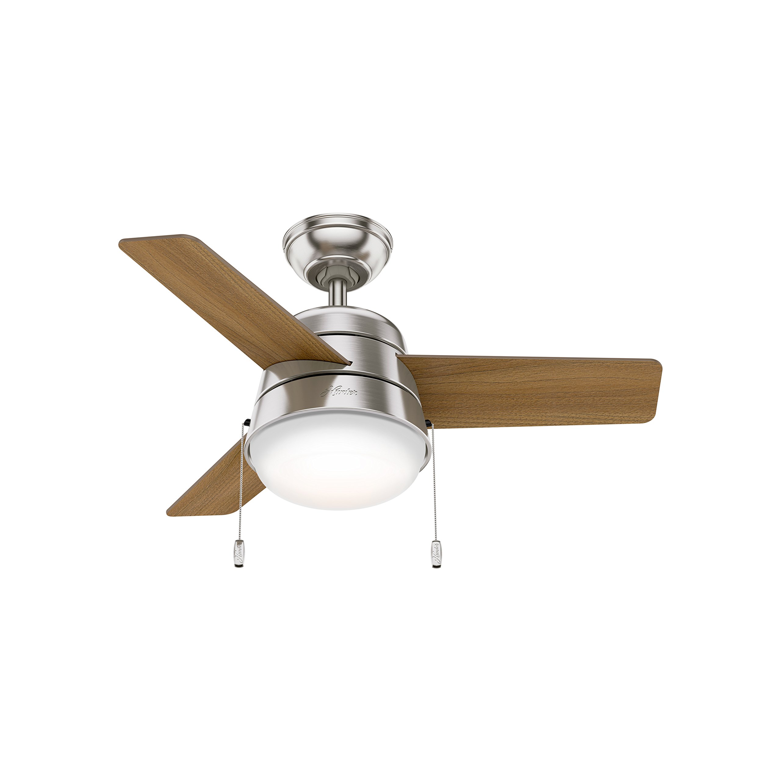 Hunter Fan 36 inch Ceiling Fan in Brushed Nickel with LED Light Kit (Renewed)