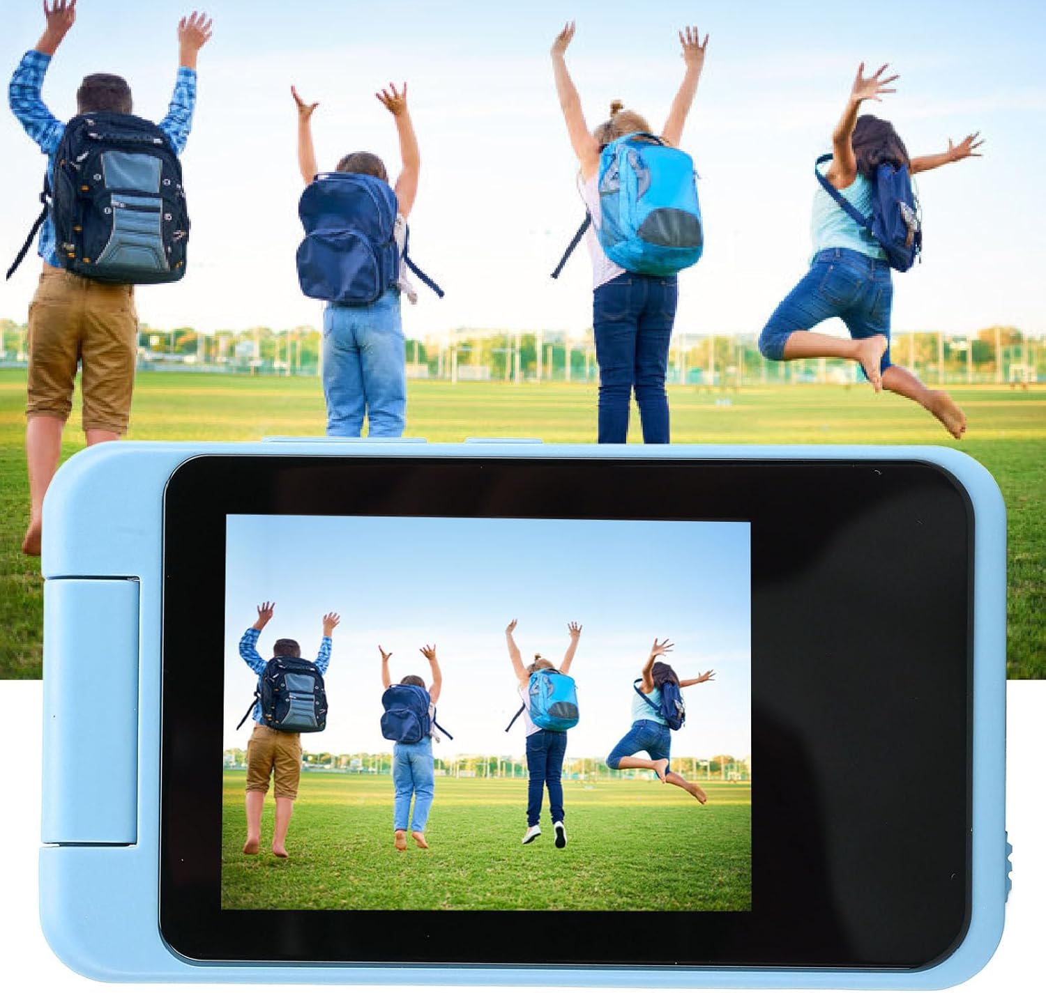 Children Digital Video Camera 1080P 48MP 2.8 Inch MP3 Music Player Kids Digital Camera (Blue)