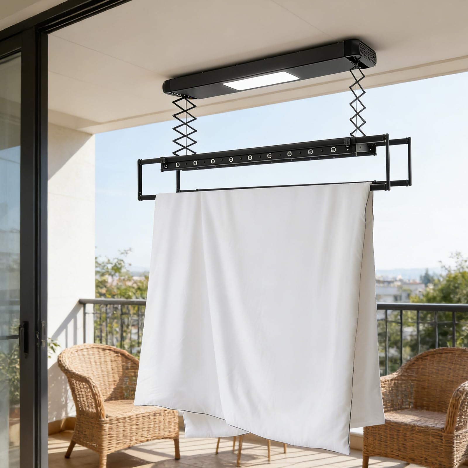 ACLICE Elektrischer Wäscheständer Decke 35kg 215cm Fernbedienung LED