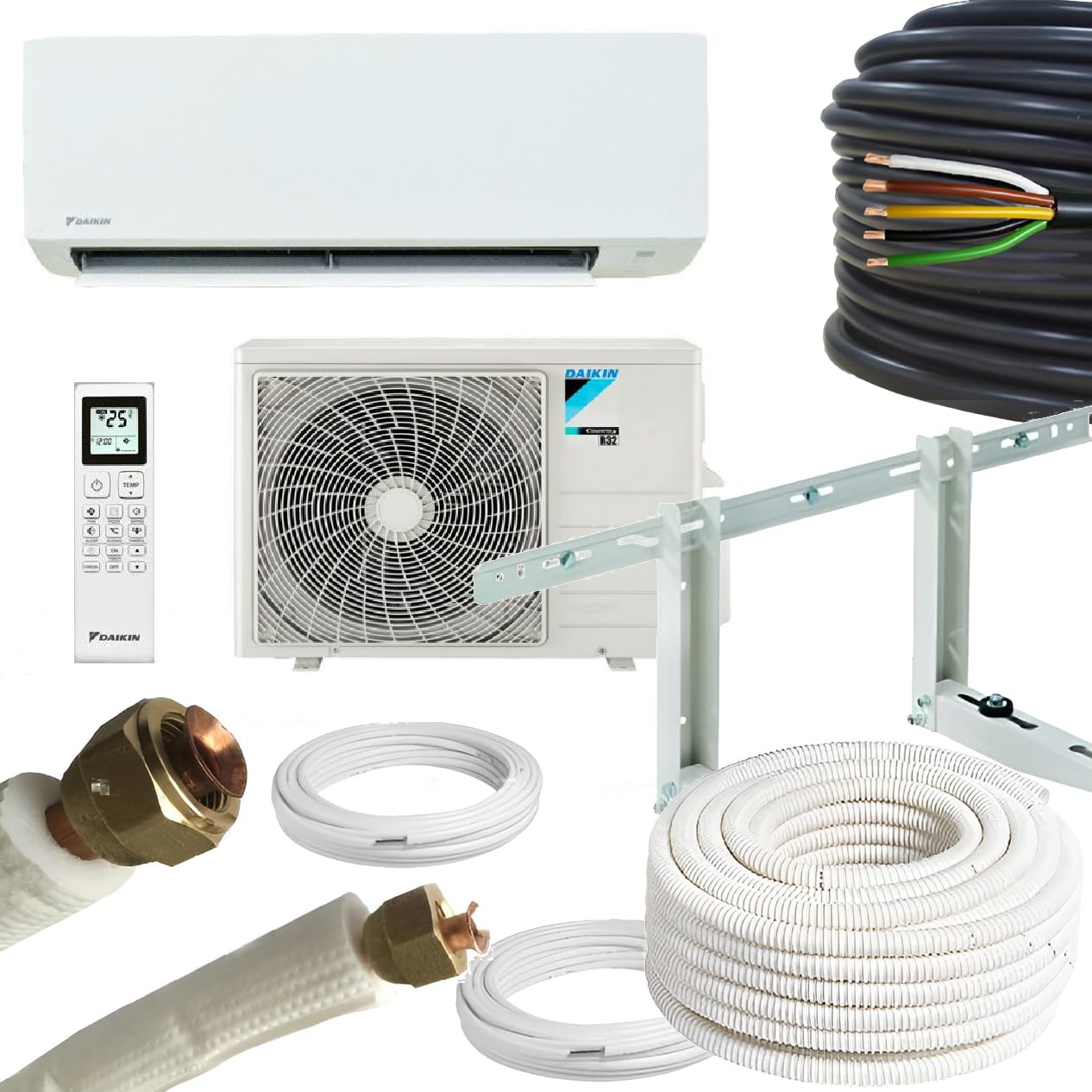 Climatiseur Réversible Mural Daikin 12000 BTU, avec kit d’installation 7 mètres, 3,5 kW, Mono-Split, gamme professionnelle ClimaConveniente®