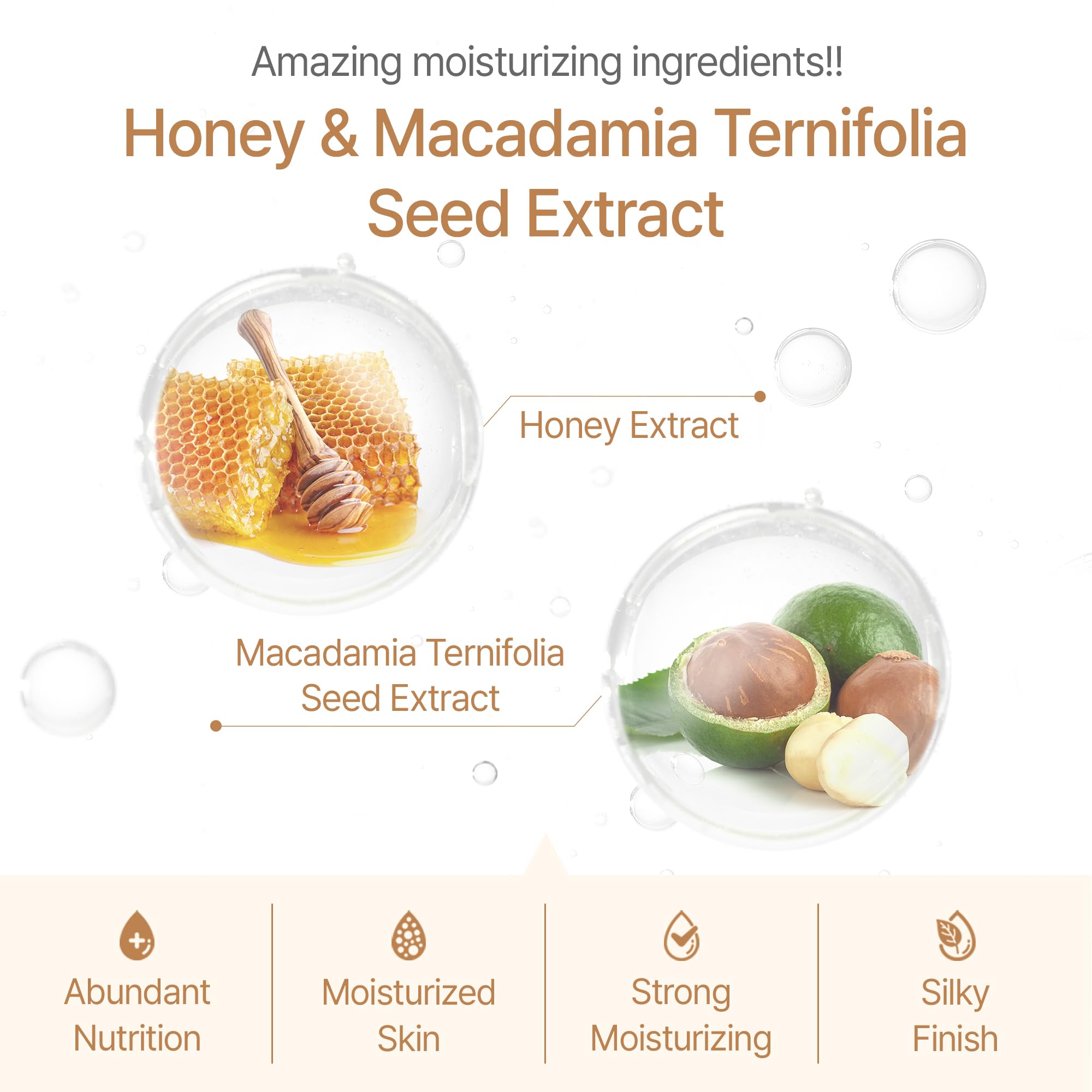KUNDAL, Nemlendirici ve Besleyici Vücut Losyonu Honey & Macadamia Pure Body Lotion 500ml (White Musk)