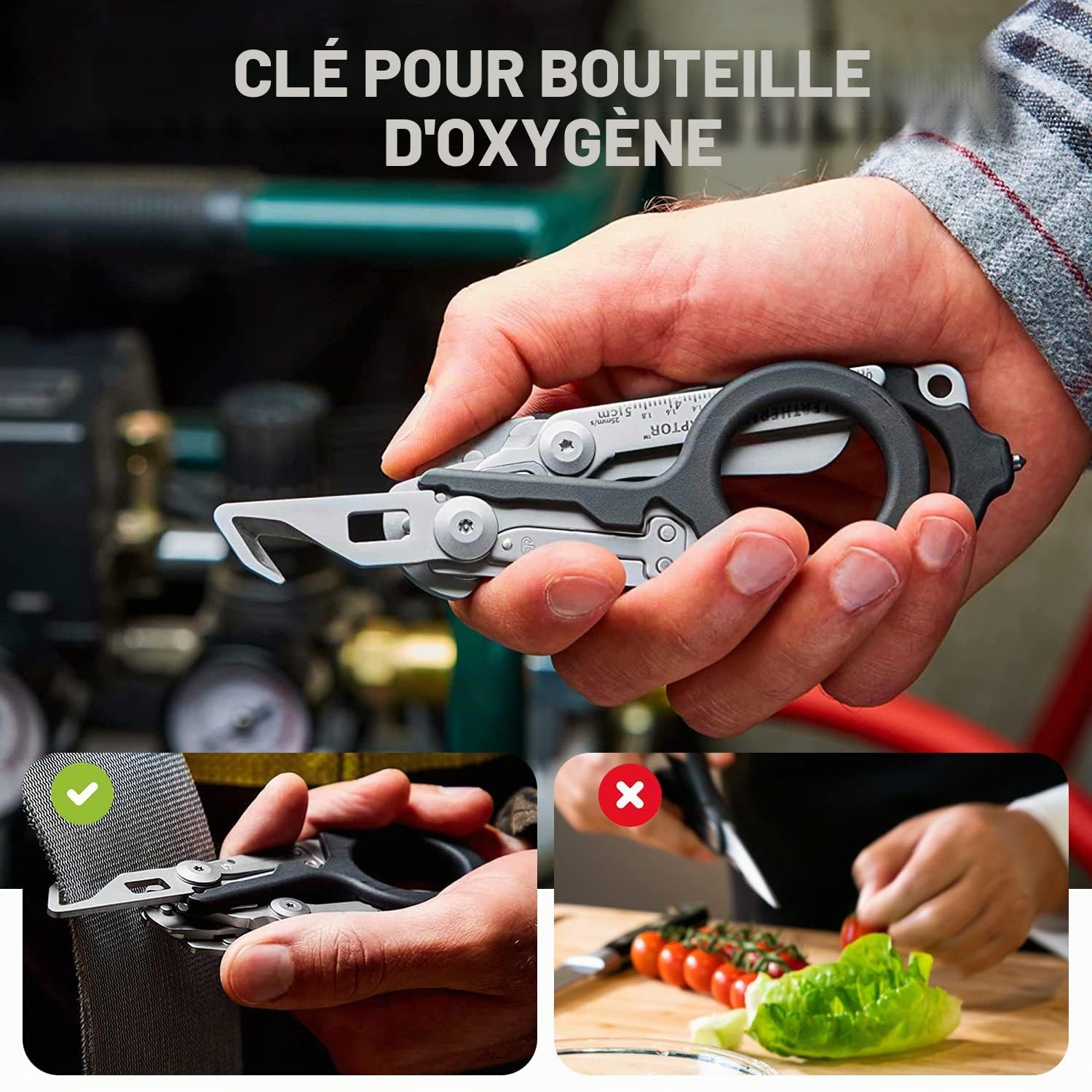 Ciseaux d'Urgence Rescue Multifonctions - Pour Bandages Médicaux, Secours et Sauvetage - Pliables pour Professionnels de la Santé