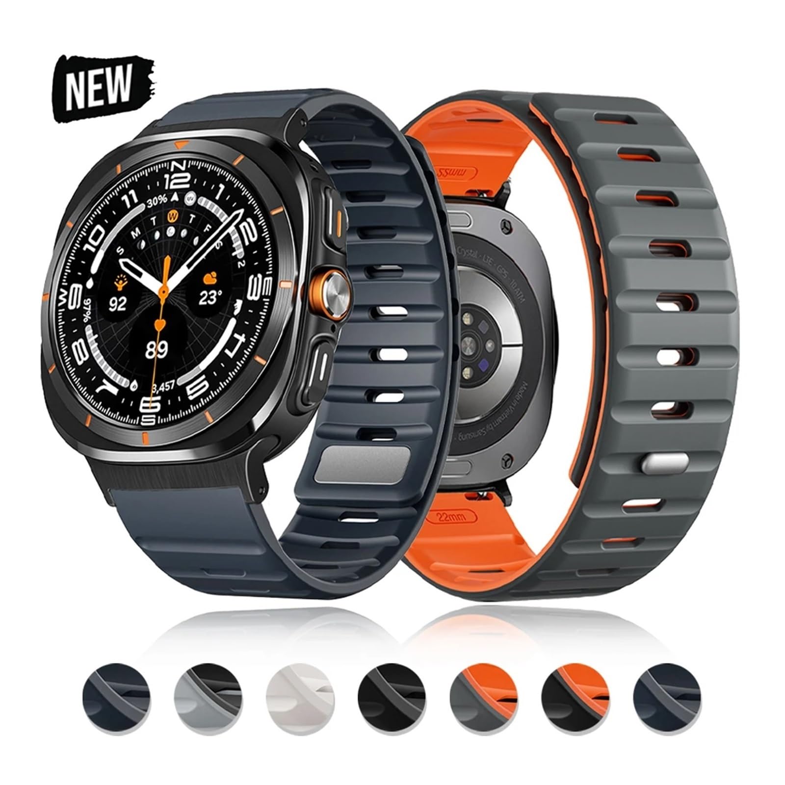 BIK Pasek magnetyczny do Samsung Galaxy Watch Ultra 47 mm męski miękki silikonowy pasek do Samsung Ultra 7 ULTRA 47 MM sportowy pasek Correa paski do zegarka