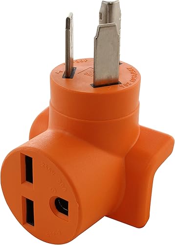 AC WORKS Adaptador de salida de pared para secadora de 30 amperios y 3 clavijas (hasta 6-30 HVAC comercial)