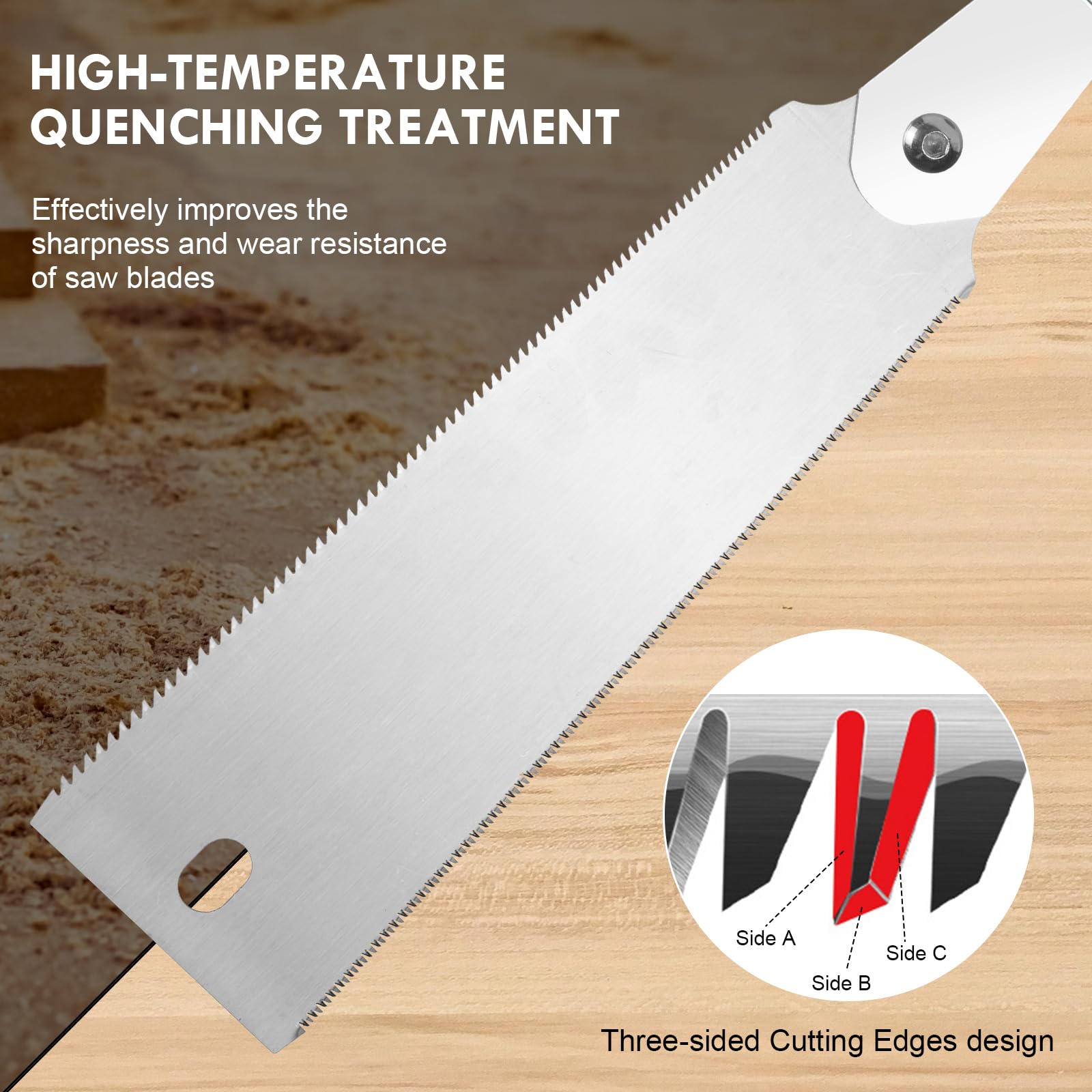 flintronic Sierra manual de carpintería pequeña, Doble Filo cuchilla flexible de 9/18 TPI, Mini sierra de doble cara para Carpintería, artesanías, aficiones, bricolaje, Sierra de poda hortícola