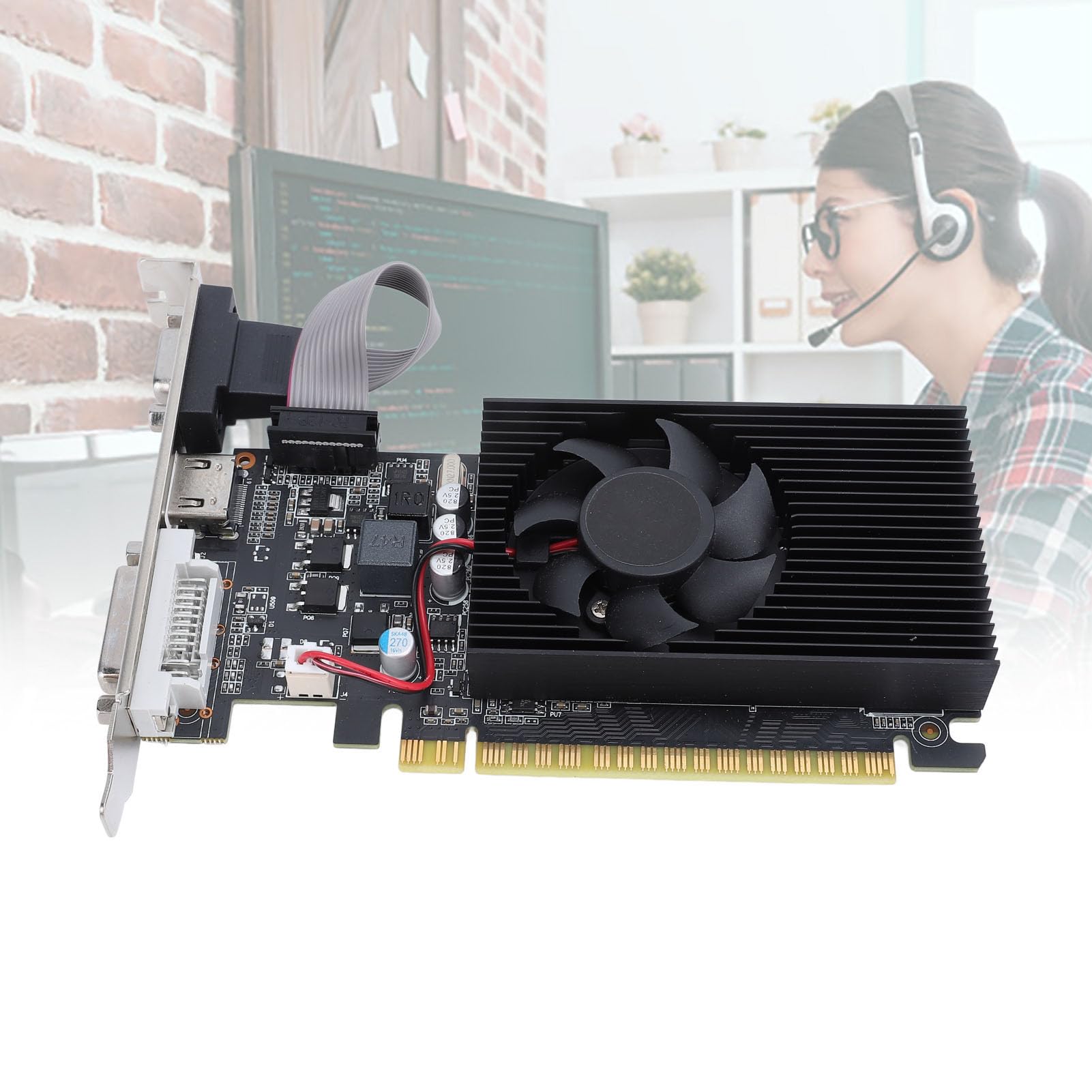 GT730 2GB GDDR3 Grafische Kaart – 64-bit, PCI Express 2.0 X16, Met HDMI, DVI En VGA – Stille Ventilator, Plug & Play