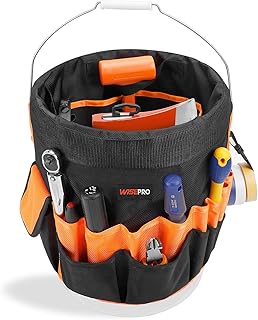 Bucket Tool Organizer, Bucket Organizer with 30 Pocket, Tool Organizer for 5 Gallon Bucket, Storage Bag for Bucket(Bucket not Included)
