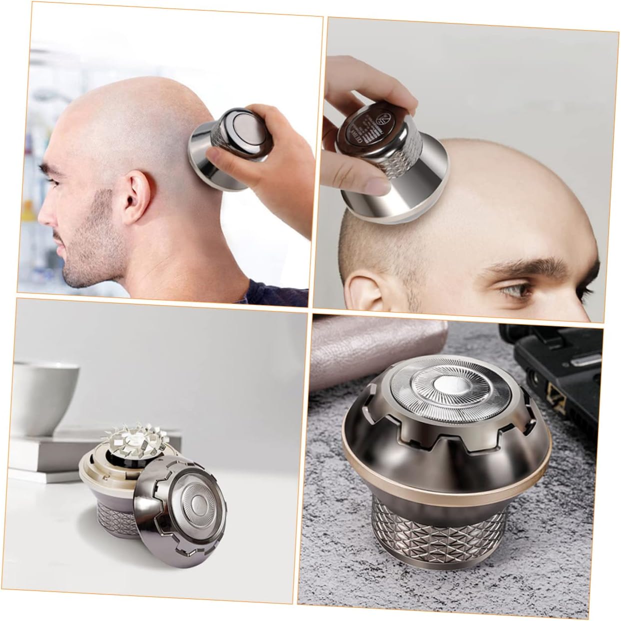 Men's Hair Trimmer Kit Portable Bald Shaver Detachable Head Rechargeable Hair Clipper for Home Use Precision Grooming Tool