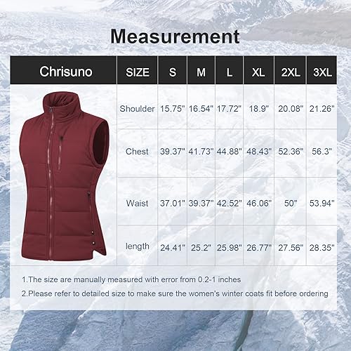 Miniatura 7 de Chrisuno Chalecos de invierno para mujer, ligeros, acolchados, chaleco utilitario