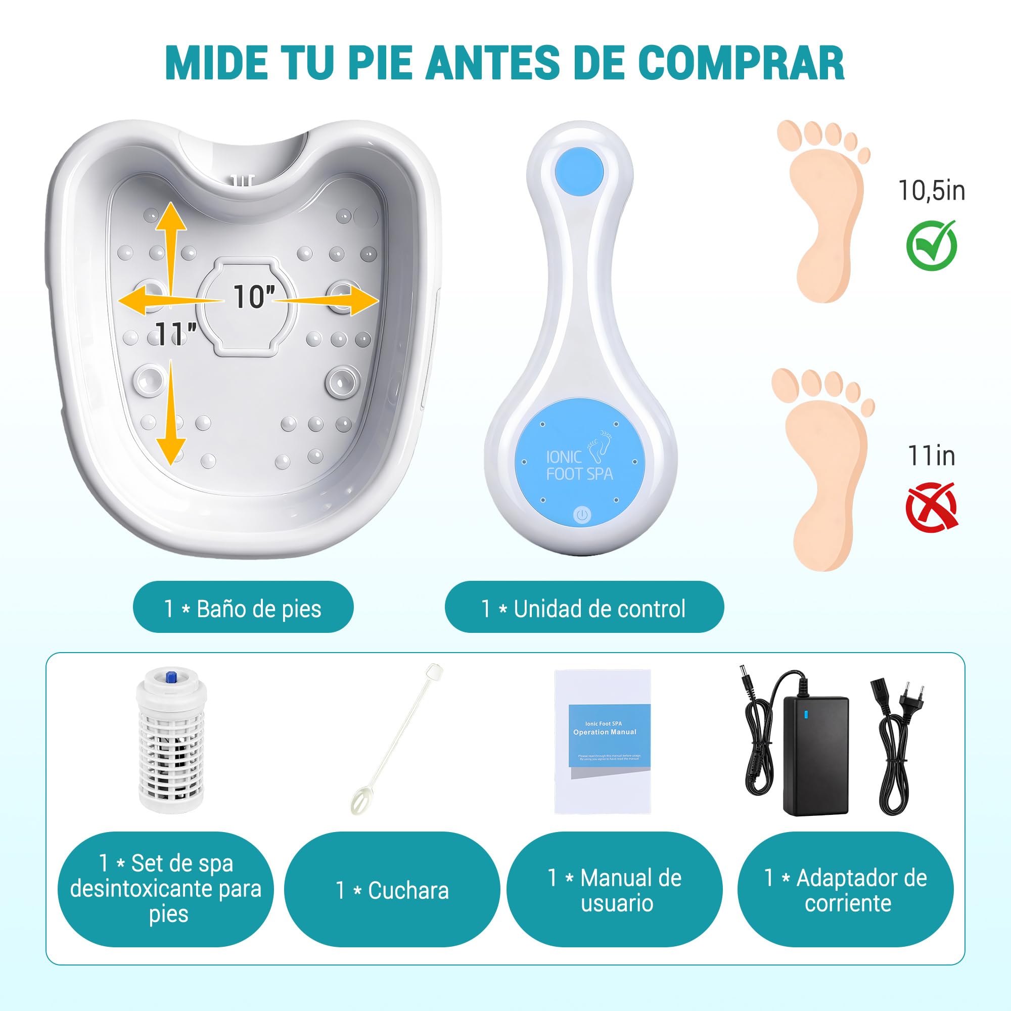 Baño de Pies Iónico Detox, SPA de Un Toque para Casa, Tecnología de Electrolysis y Bienestar