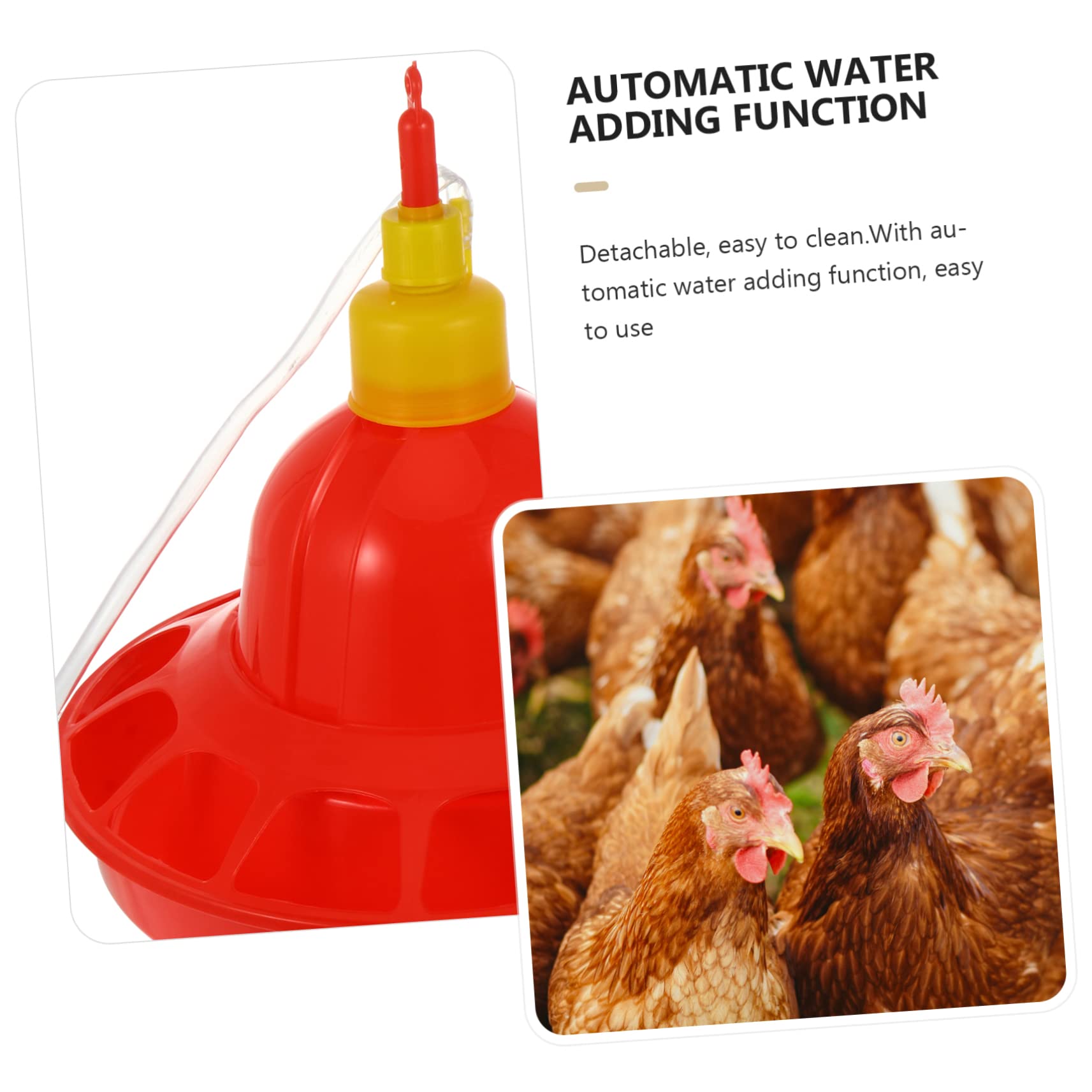 BESPORTBLE Mangiatoia Automatica Contenitore Acqua per Pollame in Plastica Rossa Resistente al Freddo Adatto a Galline e Anatre per Uso Agricolo e Interno