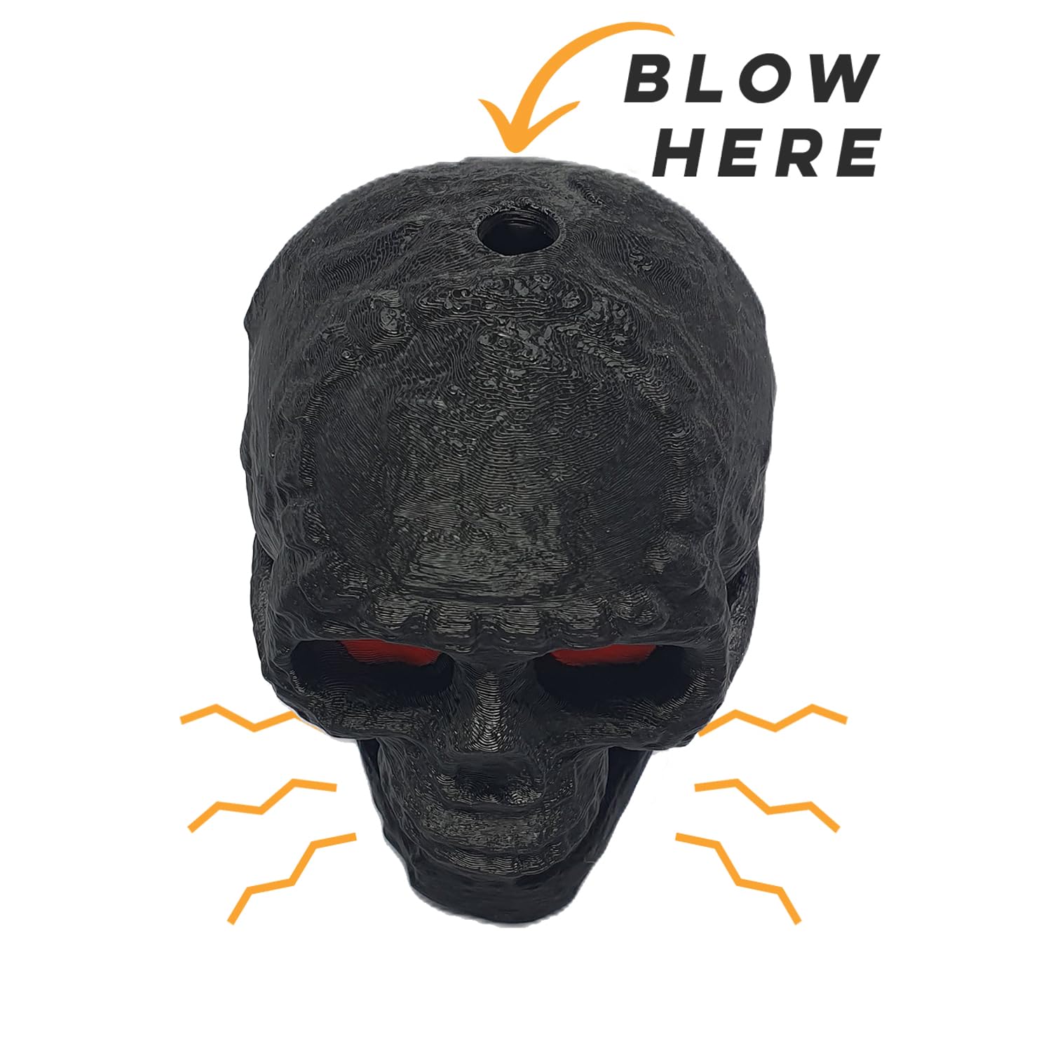 Aztec Maya Death Whistle Skull – Fischietto urlante 3D (estremamente forte) nero