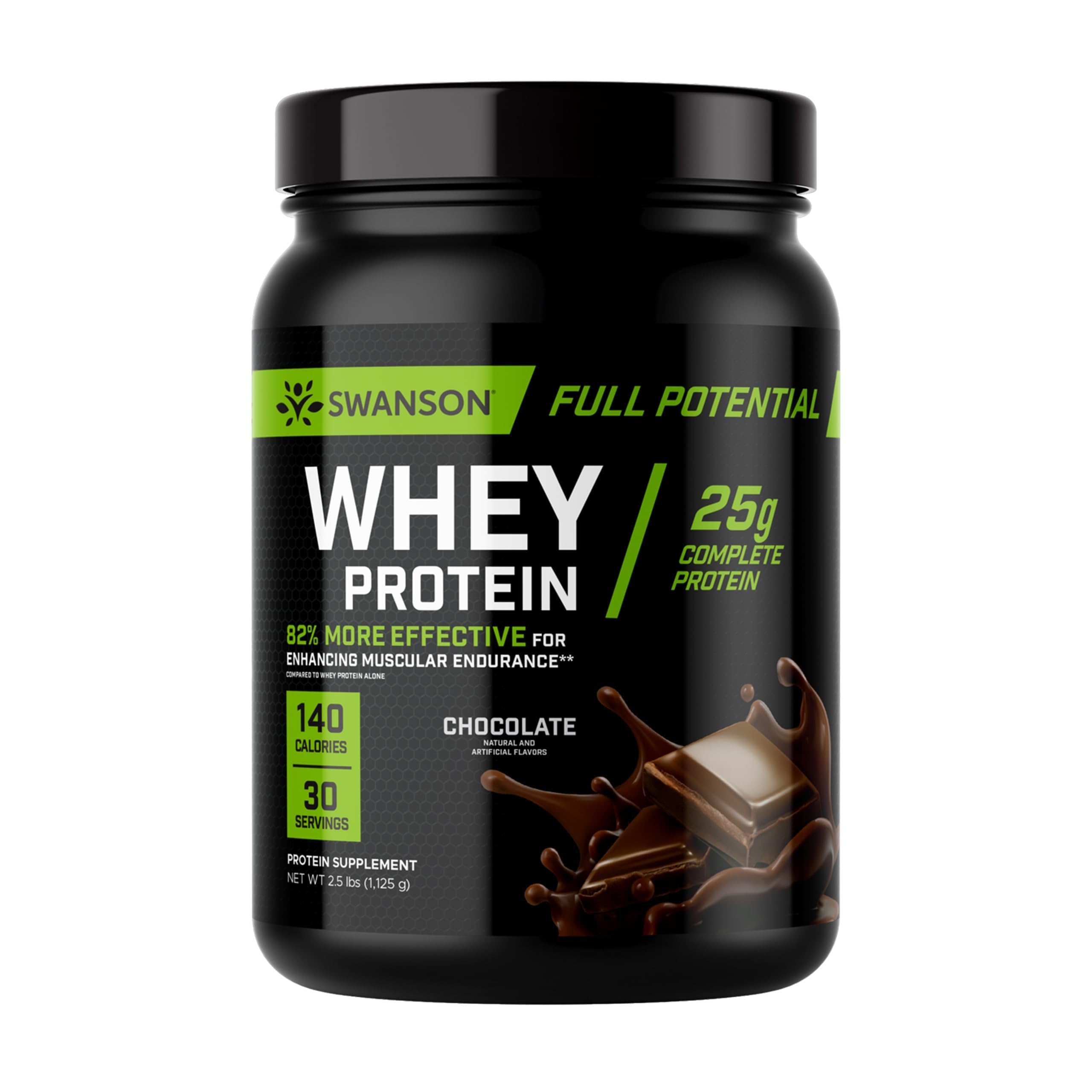 Swanson Full Potential Whey Protein with Velositol, Chocolate