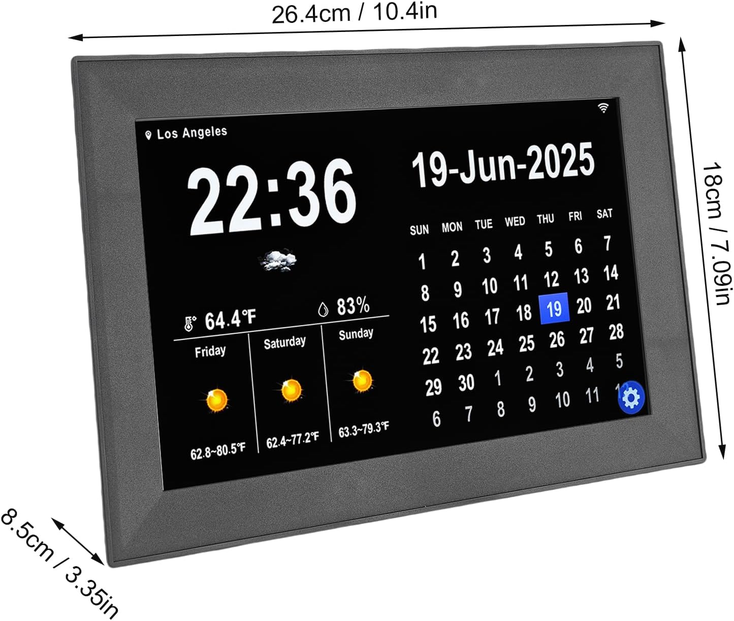 AUNMAS WiFi Calendar Clock, Digital Calendar with Adapter for Family Schedules Daily Planning, 10.1 Inch HD Touchscreen 7 Day Weather Forecast (US Plug)