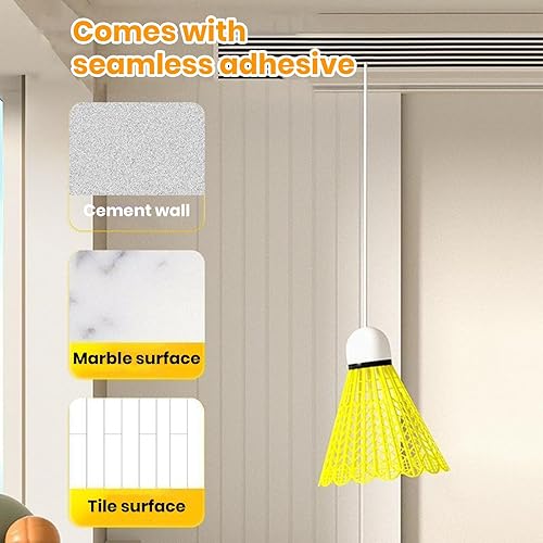 Miniatura 3 de Libcflcc Entrenador de bádminton fácil de usar, 1 juego de entrenador de bádminton solo, montaje en techo, para interiores, niños, adultos,