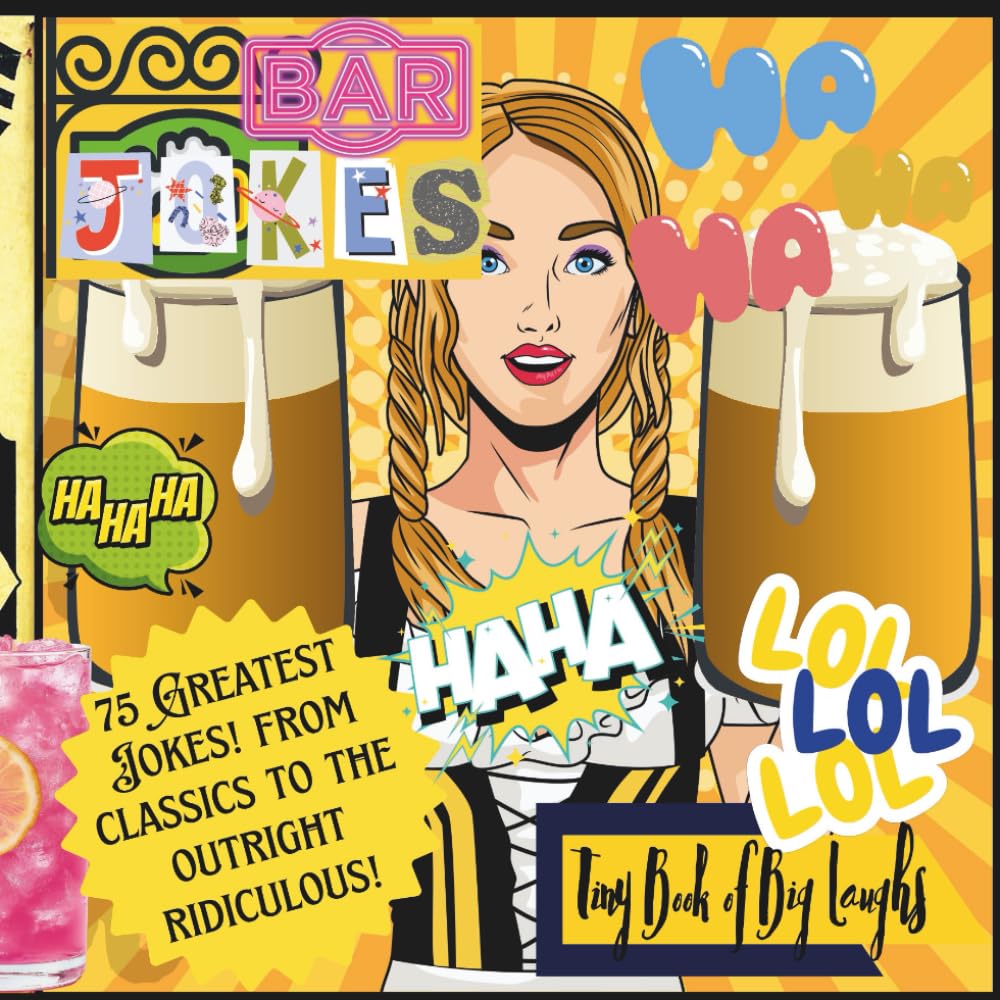"Bar Jokes" Mini Jokebook; Pocket Sized 6x6"; 75 Greatest Jokes!: 'Tiny Book of Big Laughs' Collection (Library of Laughs)
